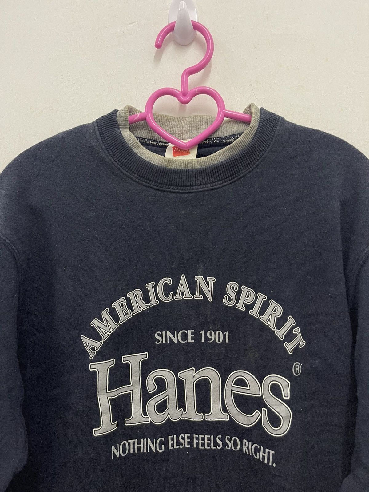 Hanes Rare Vintage HANES American Spirit Spell Out Sweatshirt Size US M / EU 48-50 / 2 - 2 Thumbnail