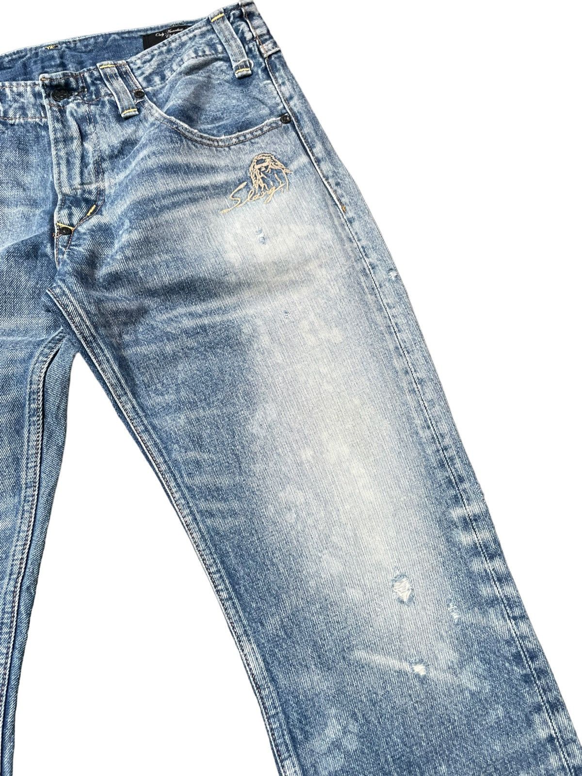 Japanese Brand RNA Slang Faded Distresed Denim Size US 32 / EU 48 - 6 Thumbnail