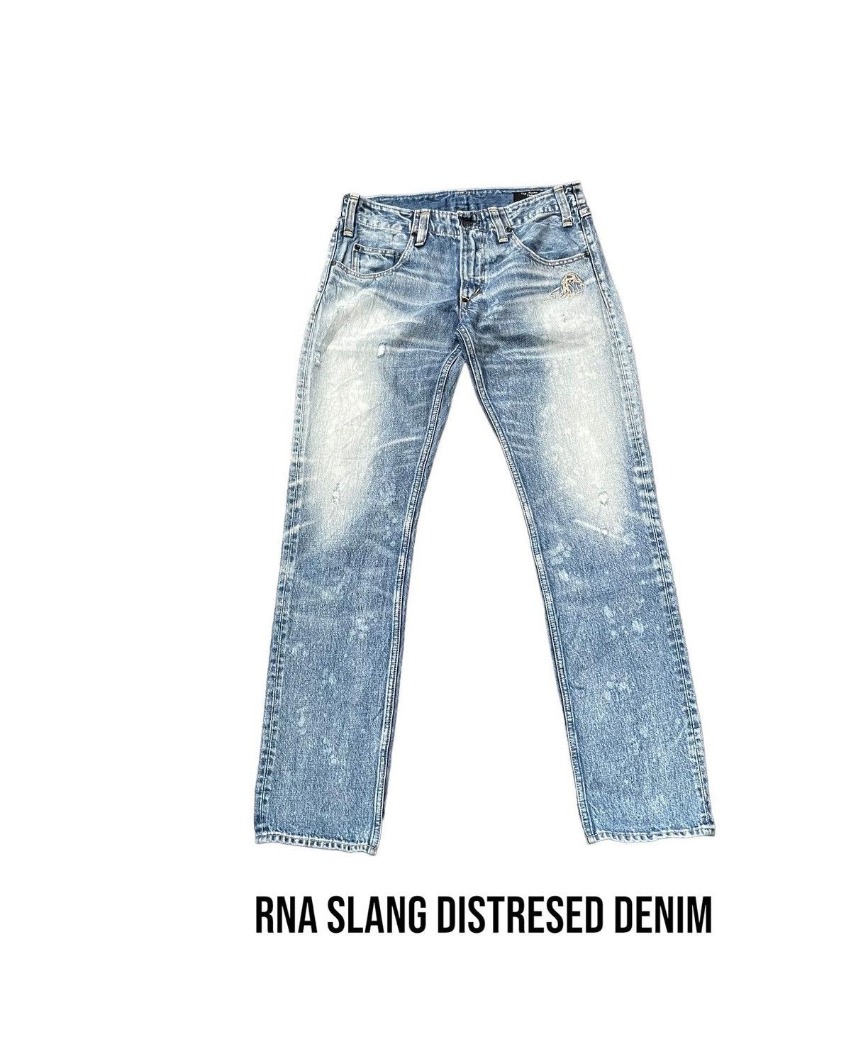 Japanese Brand RNA Slang Faded Distresed Denim Size US 32 / EU 48 - 2 Thumbnail