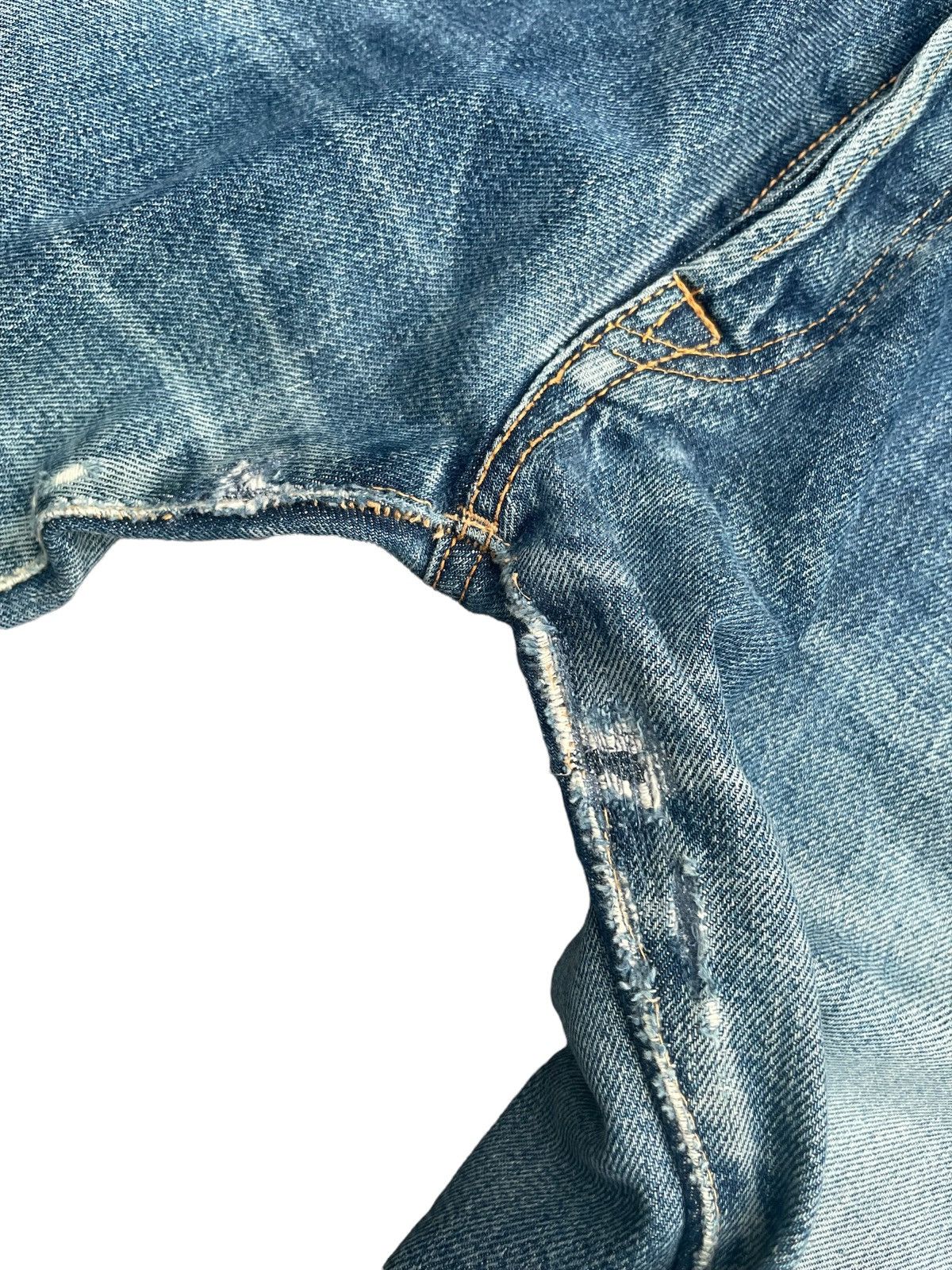 45rpm × Vintage Vintage 45rpm Selvedge Distresed Rework Denim Size US 31 - 8 Thumbnail