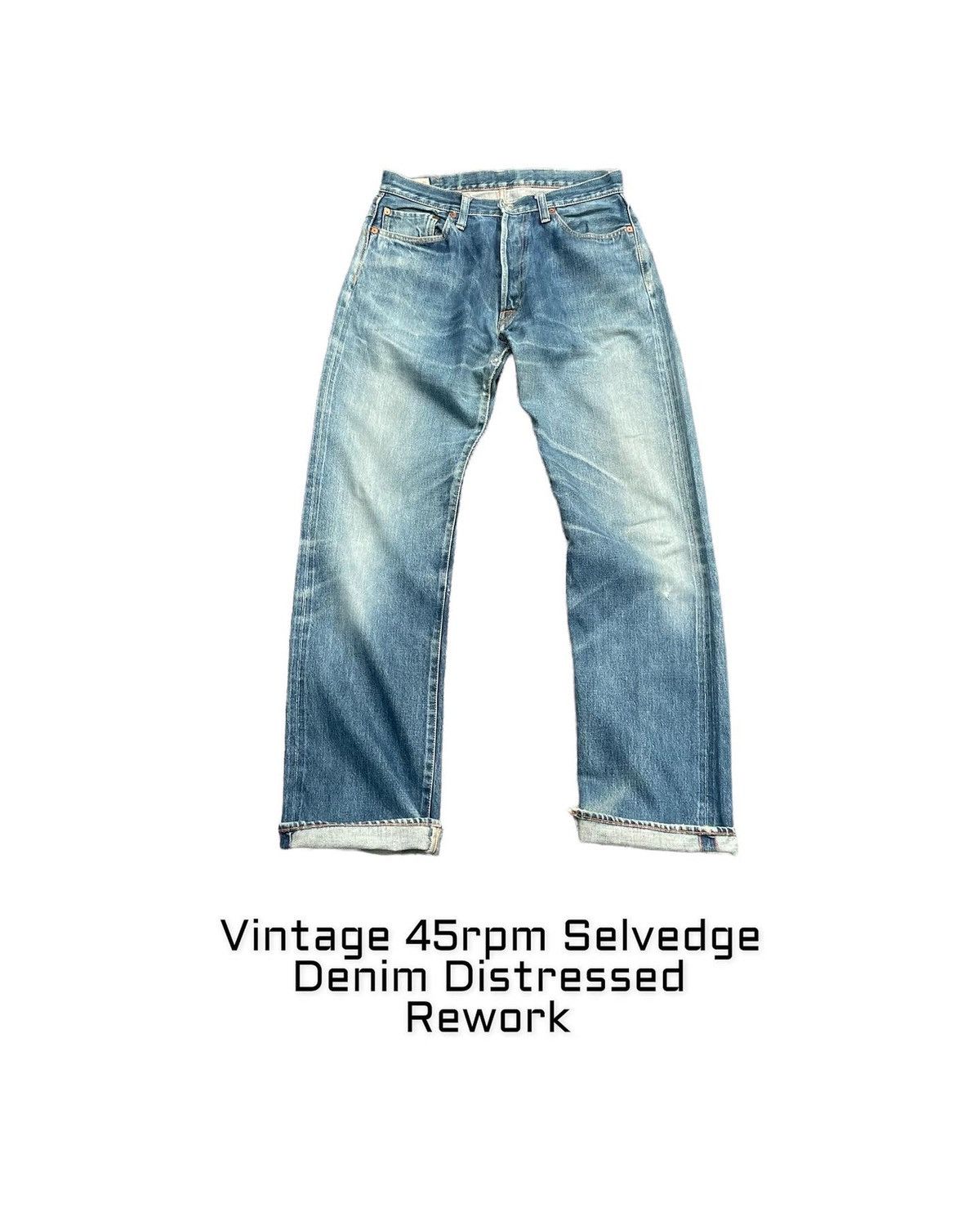 45rpm × Vintage Vintage 45rpm Selvedge Distresed Rework Denim Size US 31 - 1 Thumbnail