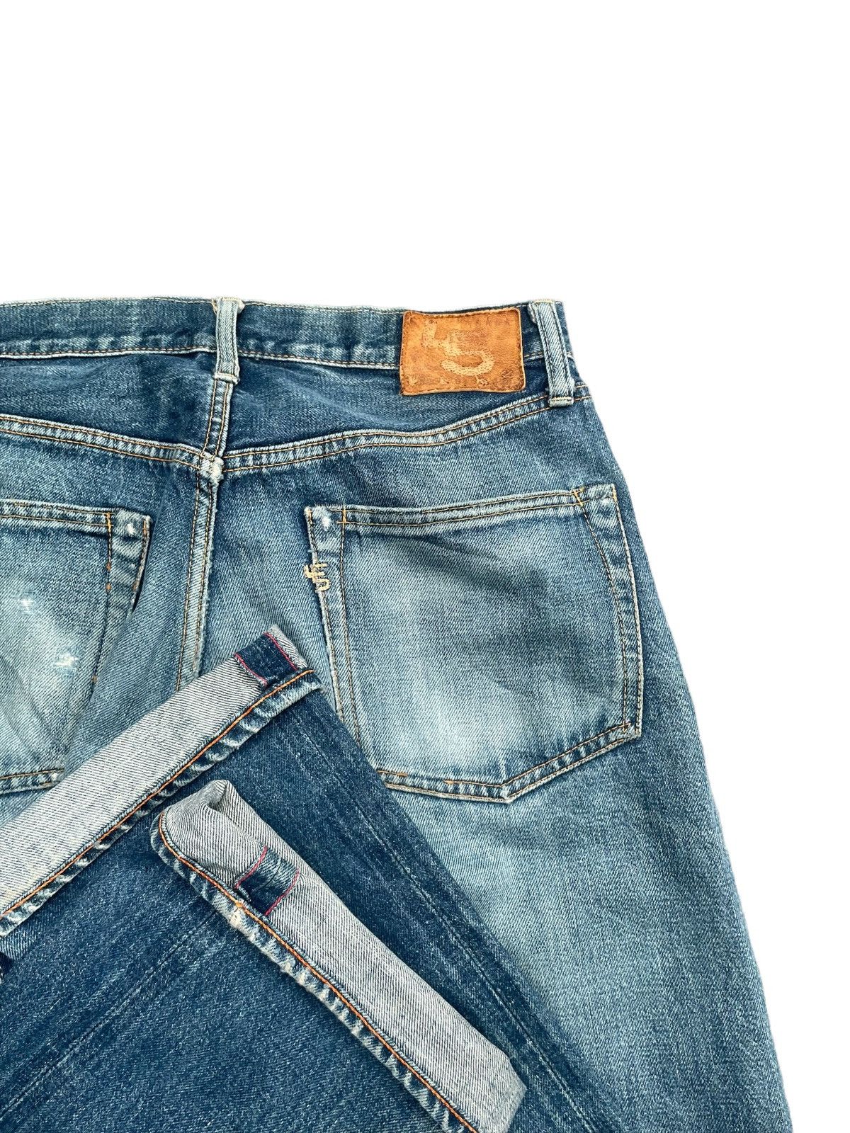 45rpm × Vintage Vintage 45rpm Selvedge Distresed Rework Denim Size US 31 - 17 Thumbnail