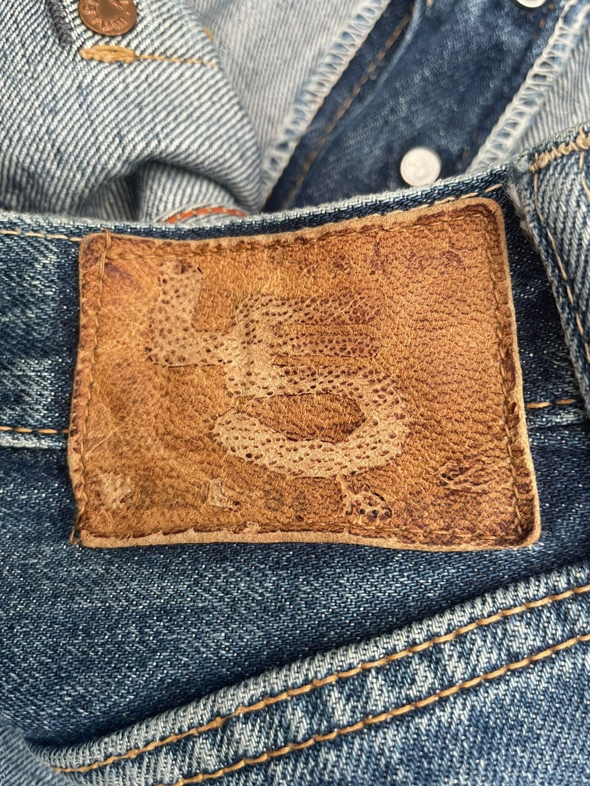 45rpm × Vintage Vintage 45rpm Selvedge Distresed Rework Denim Size US 31 - 20 Thumbnail