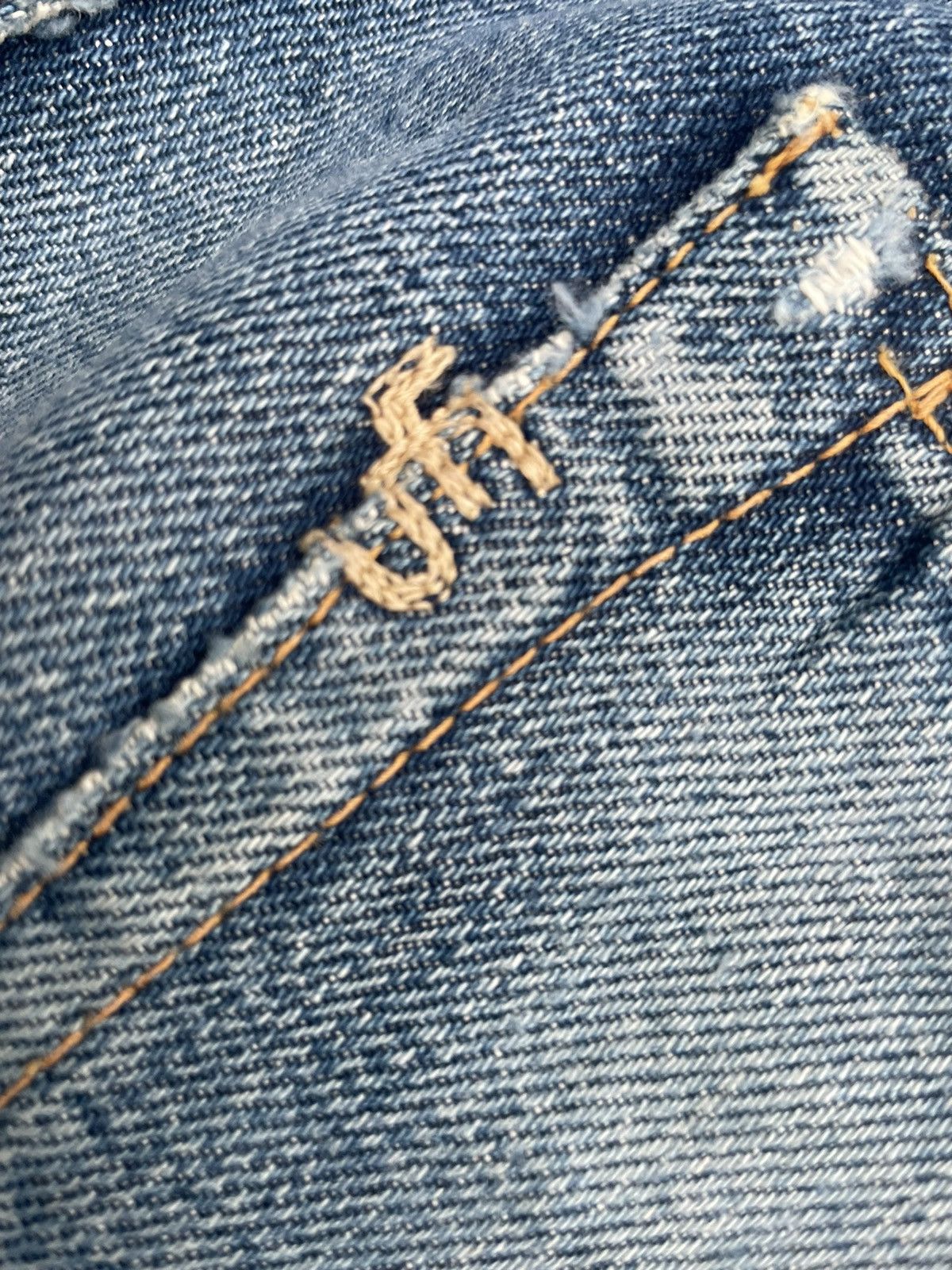 45rpm × Vintage Vintage 45rpm Selvedge Distresed Rework Denim Size US 31 - 21 Thumbnail