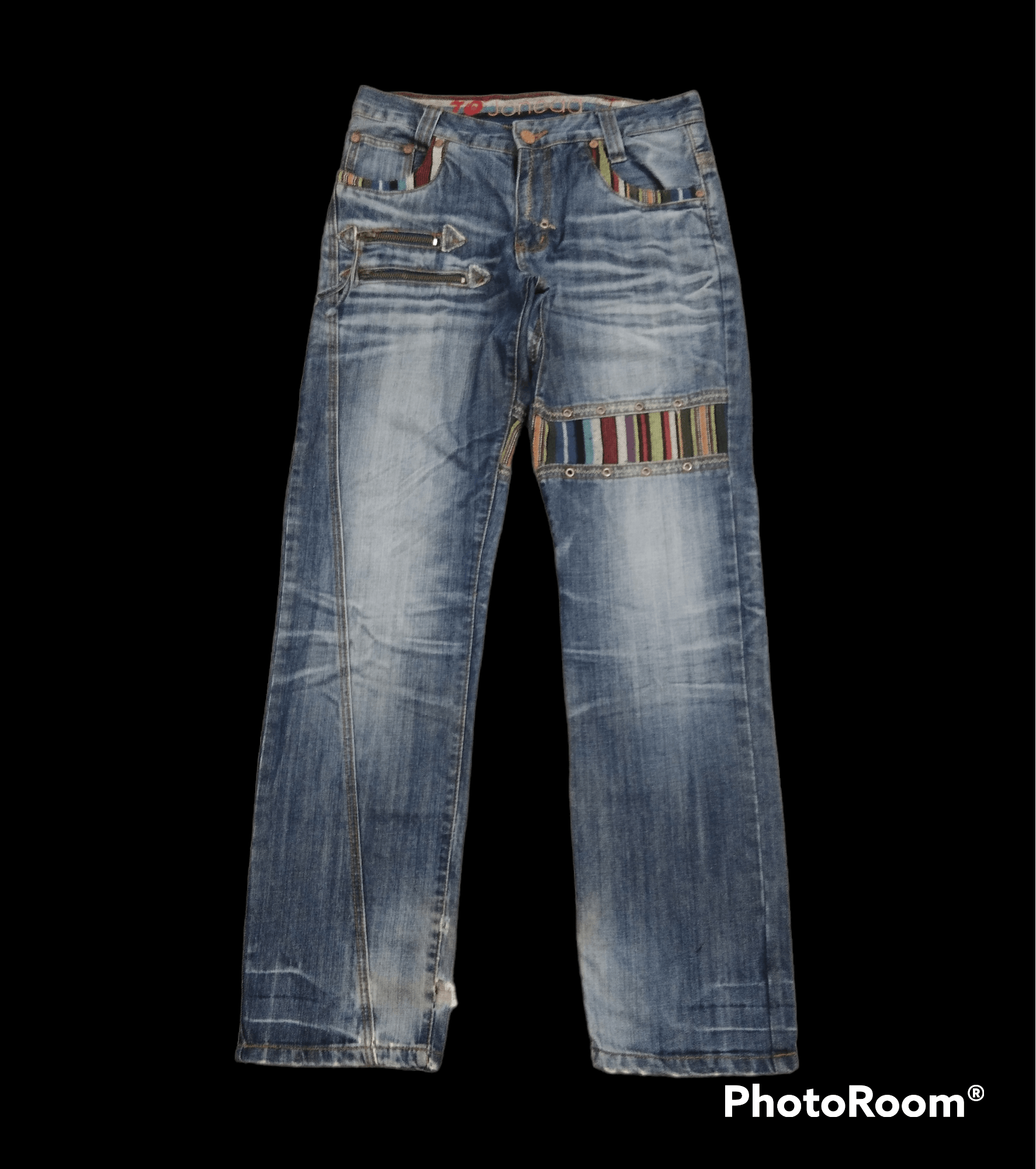 image of Distressed Denim x Hype Thrash Reconstruction Joneaa Denim Pants in Blue Distressed, Men's (Size 31