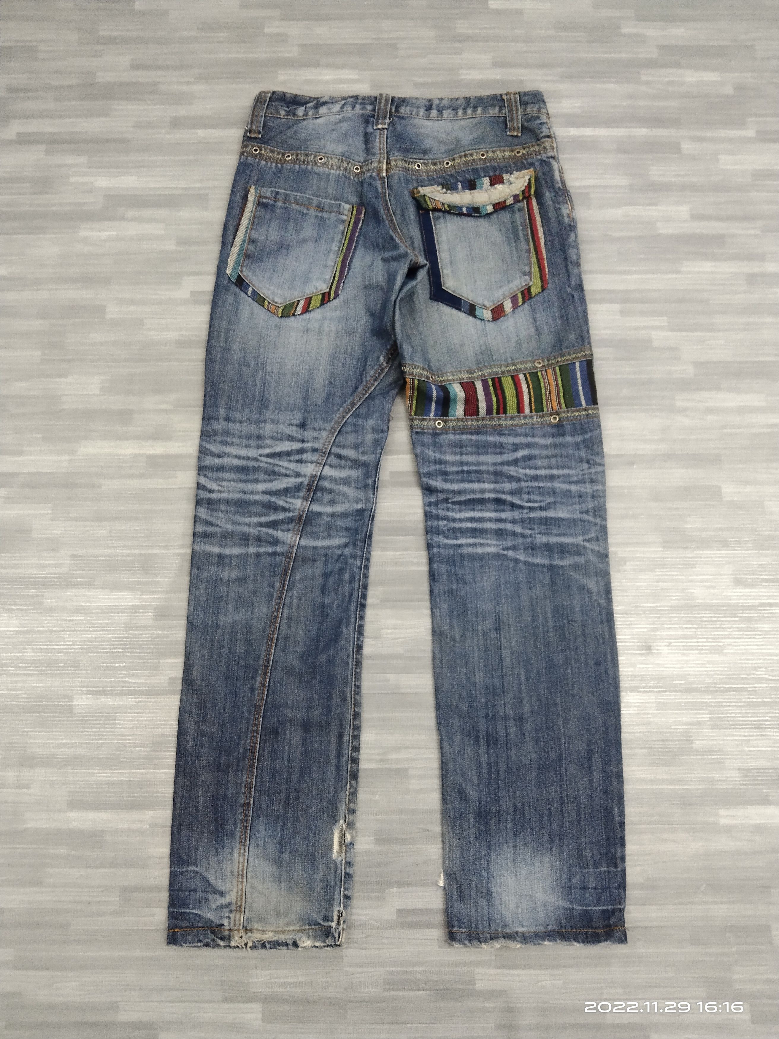 Japanese Brand THRASH RECONSTRUCTION JONEAA DENIM PANTS Size US 31 - 3 Thumbnail