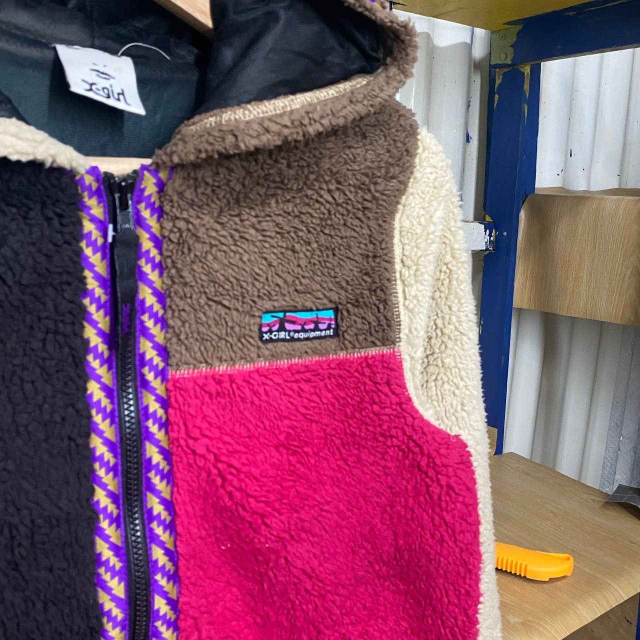 Japanese Brand X-girl fleece sherpa zipper hoodies Size US S / EU 44-46 / 1 - 4 Thumbnail
