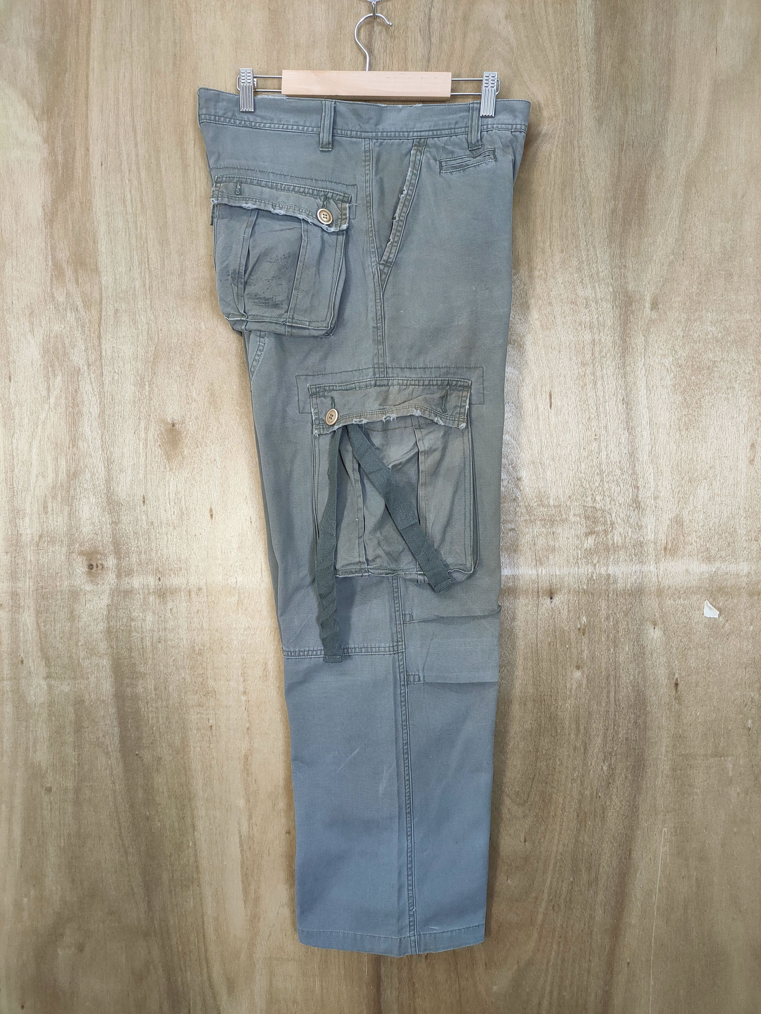 Japanese Brand VINTAGE G.CODE FADED RUSTY BANDAGE CARGO PANTS Size US 30 / EU 46 - 3 Thumbnail