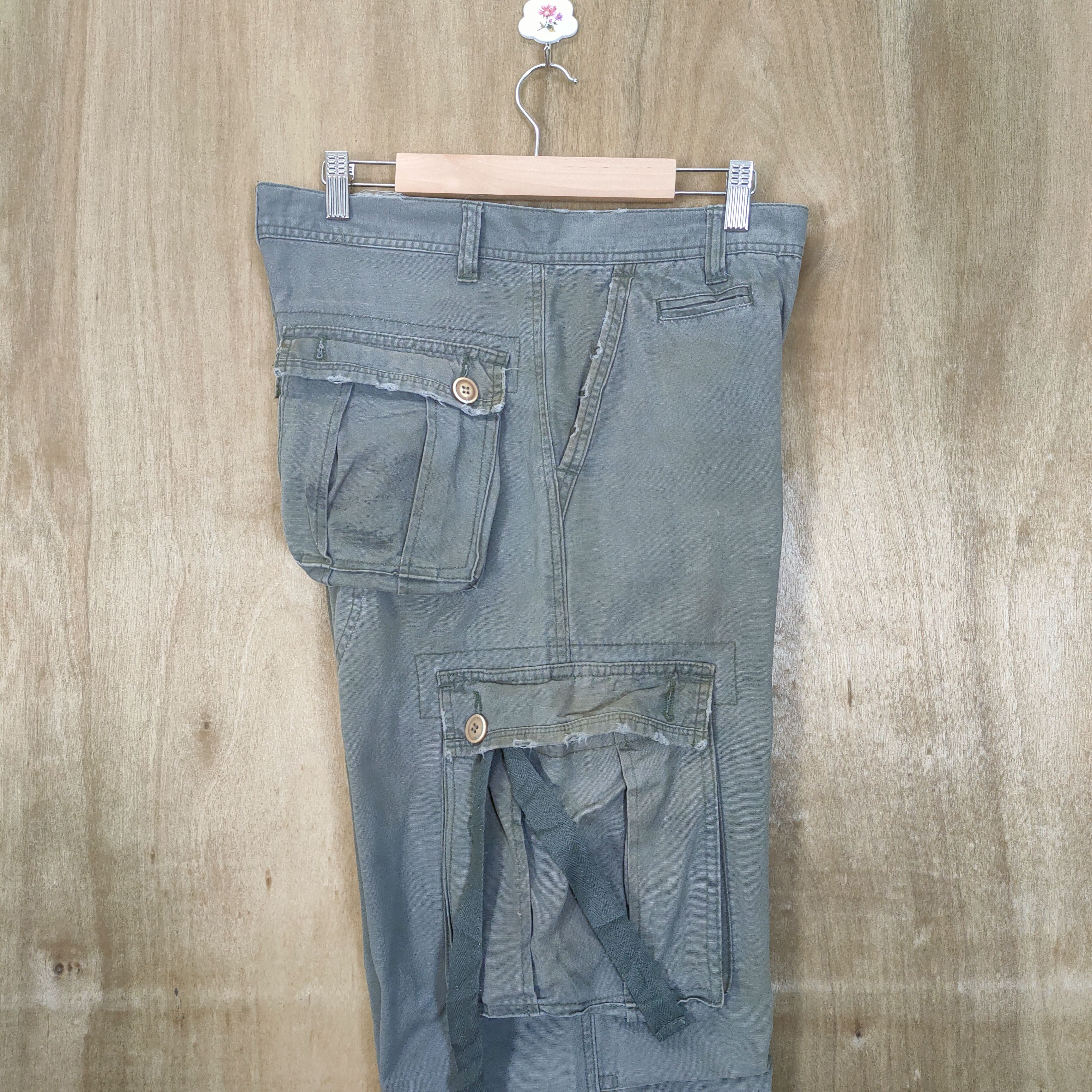 Japanese Brand VINTAGE G.CODE FADED RUSTY BANDAGE CARGO PANTS Size US 30 / EU 46 - 11 Thumbnail
