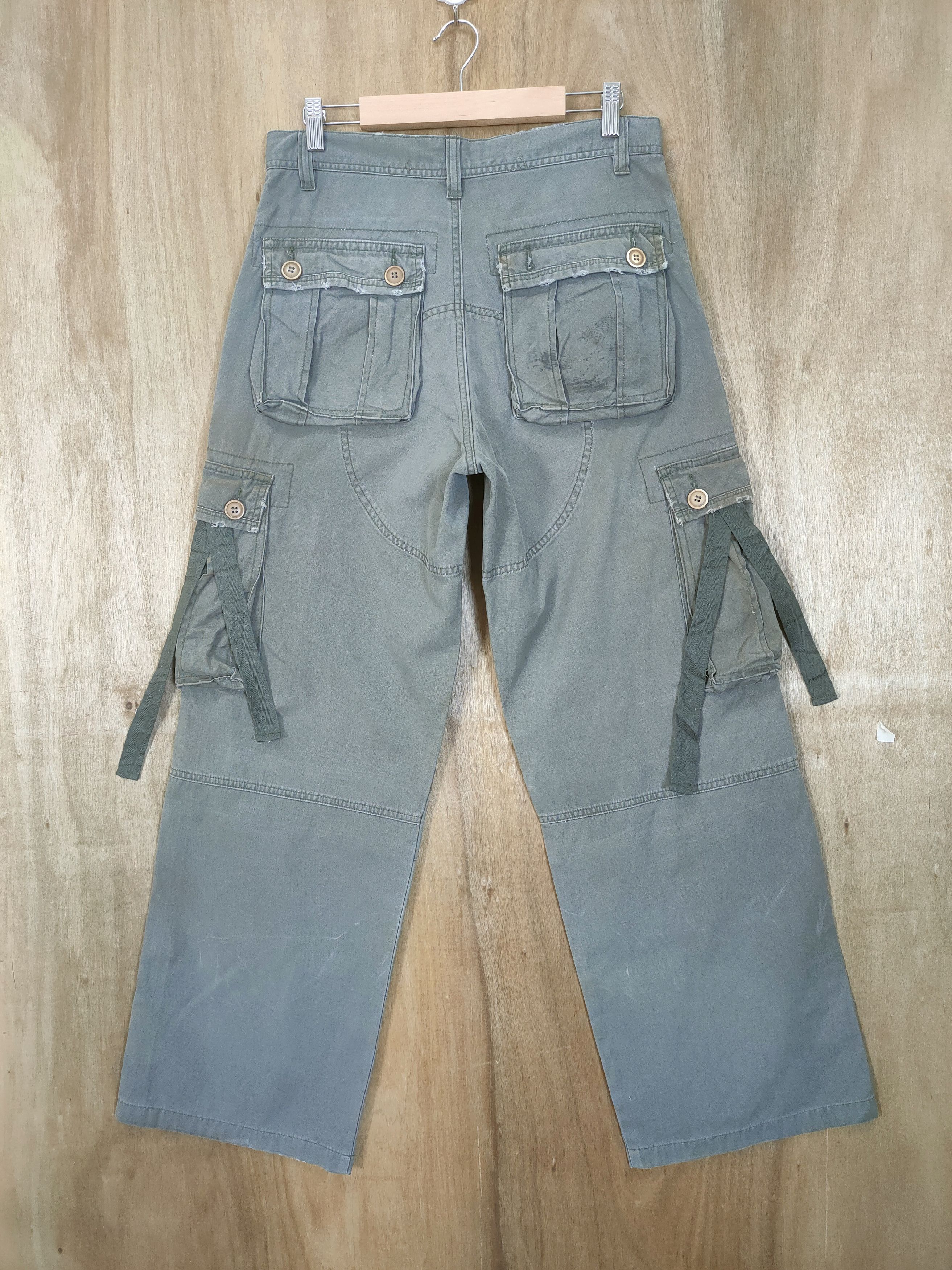 Japanese Brand VINTAGE G.CODE FADED RUSTY BANDAGE CARGO PANTS Size US 30 / EU 46 - 2 Thumbnail
