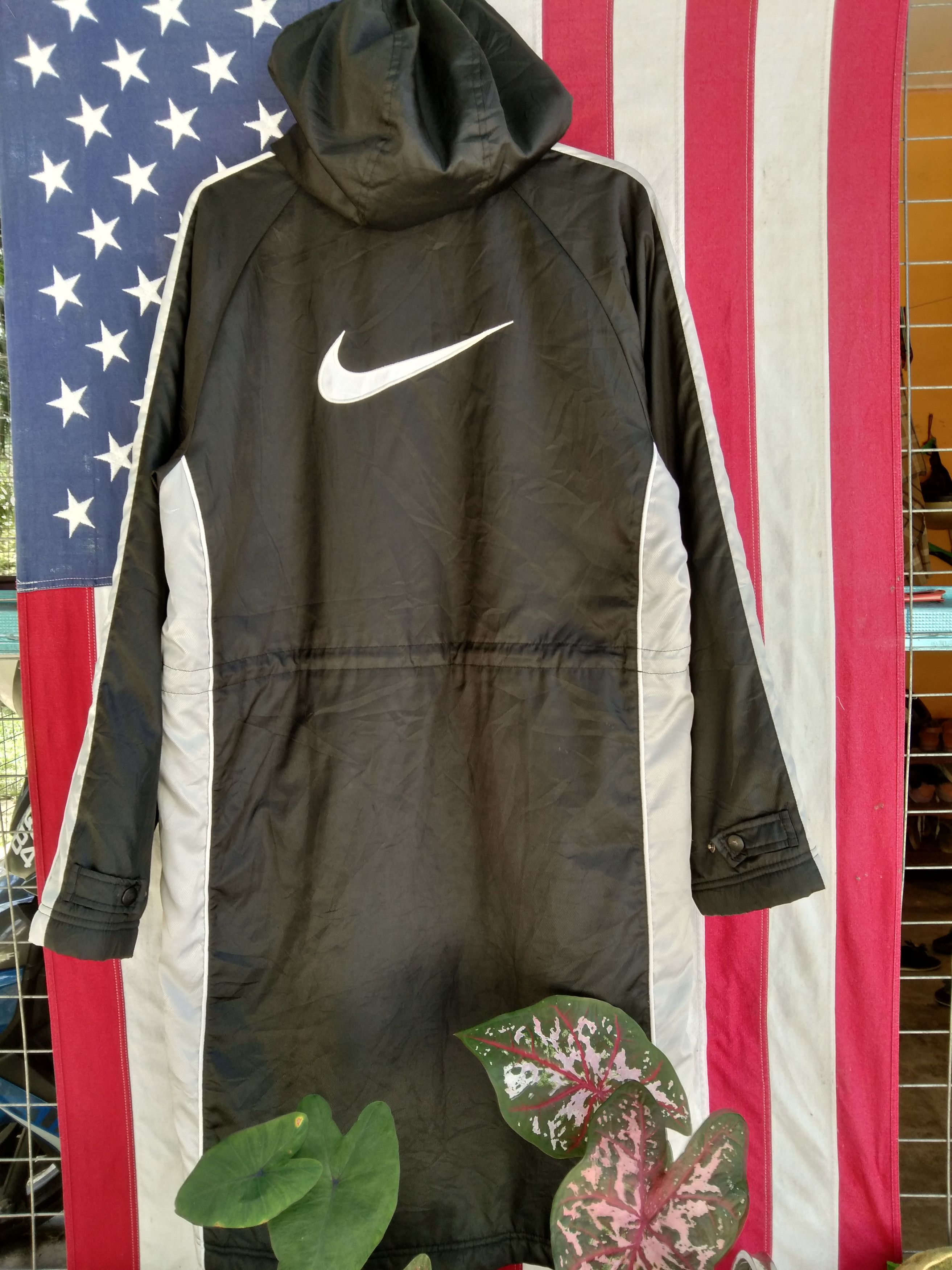 NIKE BIG SWOOSH HOODIE SHERPA PARKA LONG JACKET