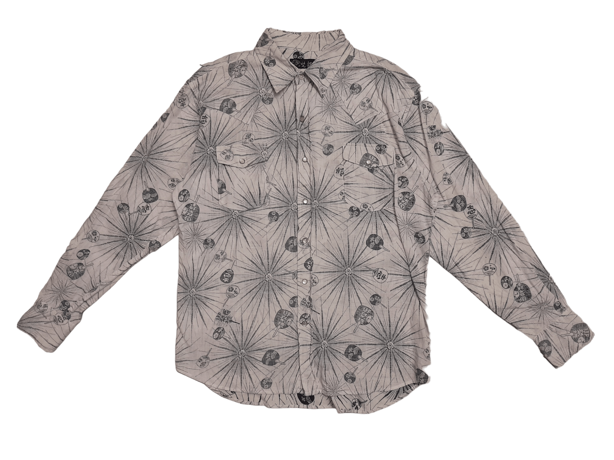 Designer Japanese Classic Script Buffalo Shirt (E910) Size US L / EU 52-54 / 3 - 1 Thumbnail