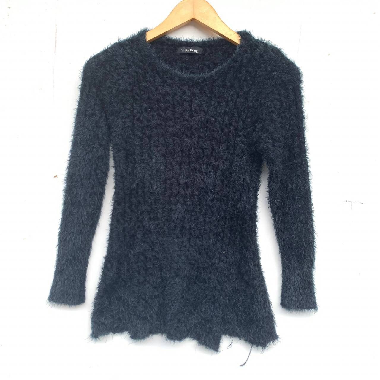 image of Yohji Yamamoto x YS For Men Y's For Living Furry Sweaters in Dark Gray, Men's (Size Small)