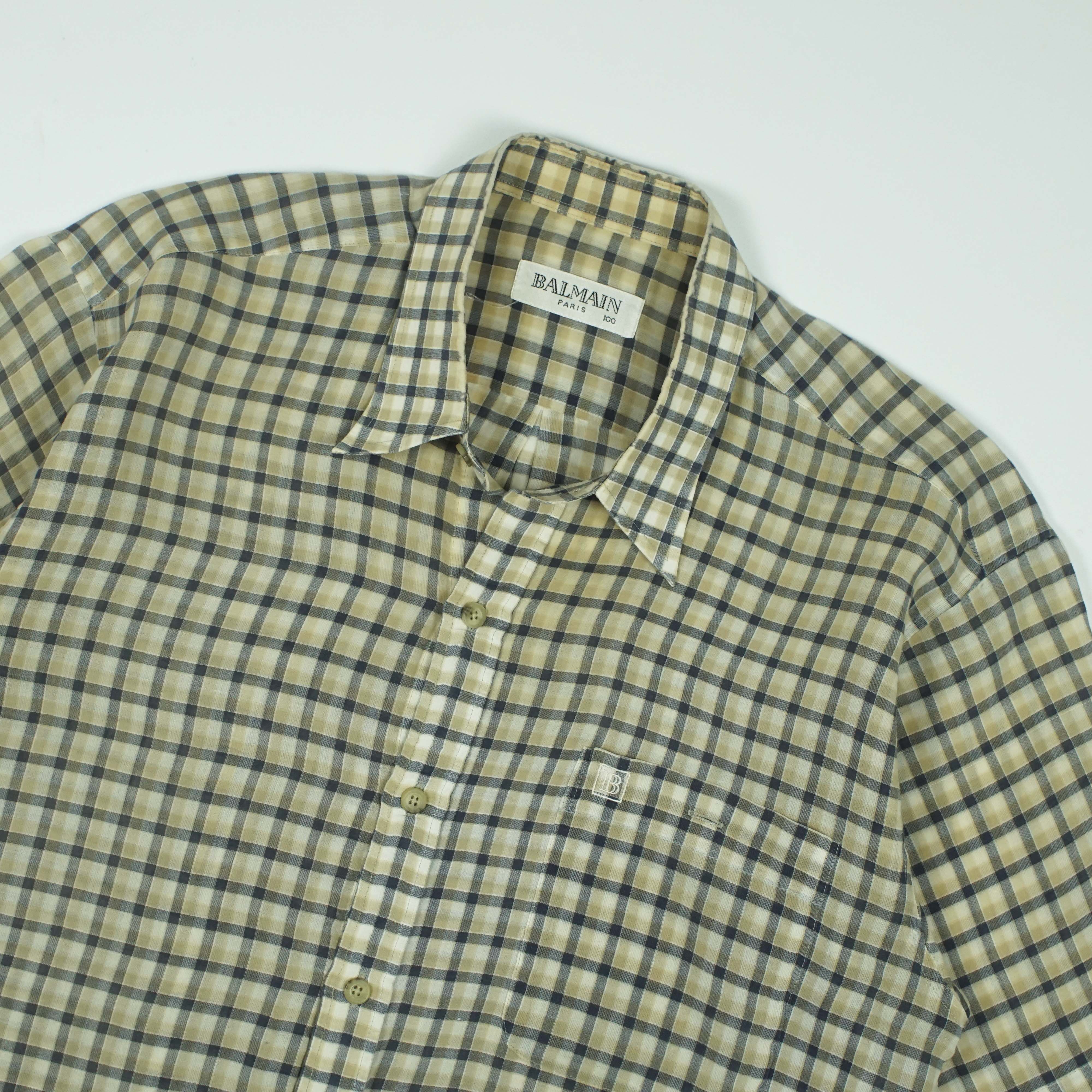 Balmain 90s Balmain Checkered Shirt Size US M / EU 48-50 / 2 - 2 Thumbnail