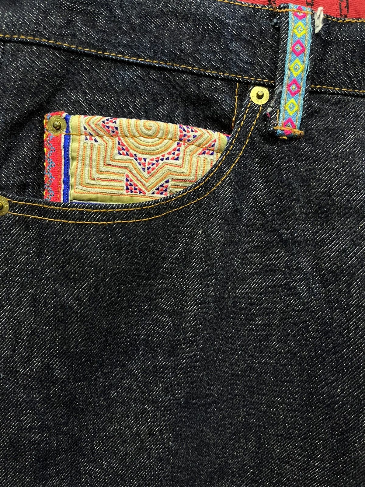PHENOMENON 🔥PHENOMENON Mochilas Wayuu Patern Pocket Blue Denim Japan Size US 34 / EU 50 - 7 Thumbnail