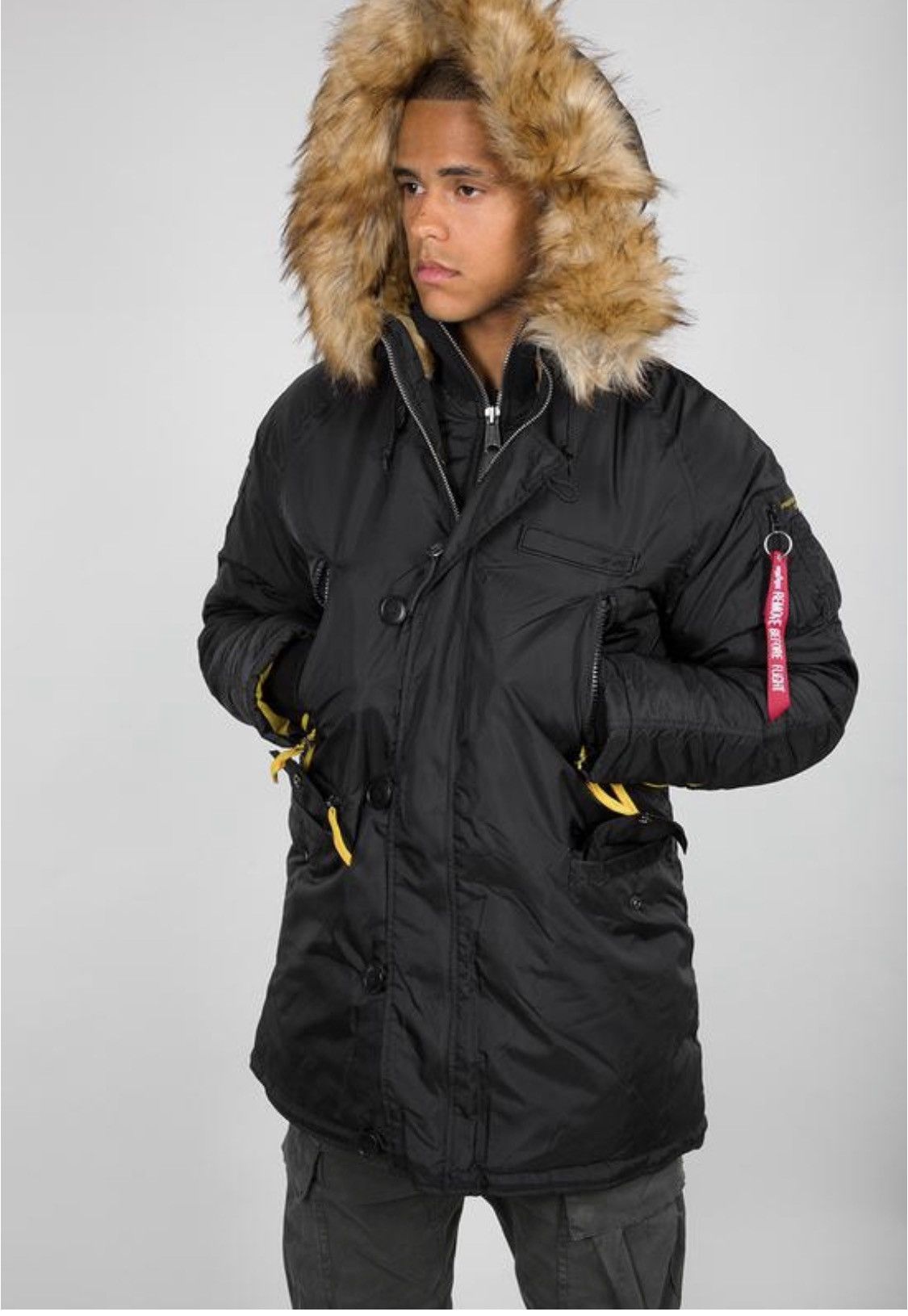 image of Alpha Industries Pps N3B Winter Parka in Black, Men's (Size Medium)