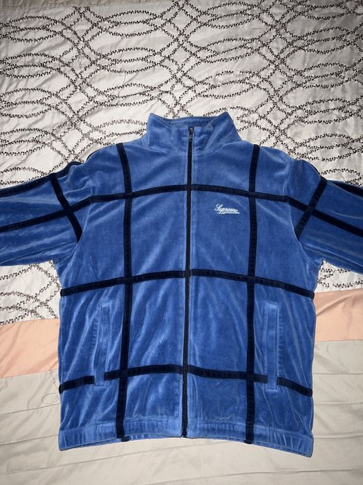 Supreme Supreme Grid Taping Velour Jacket | Grailed