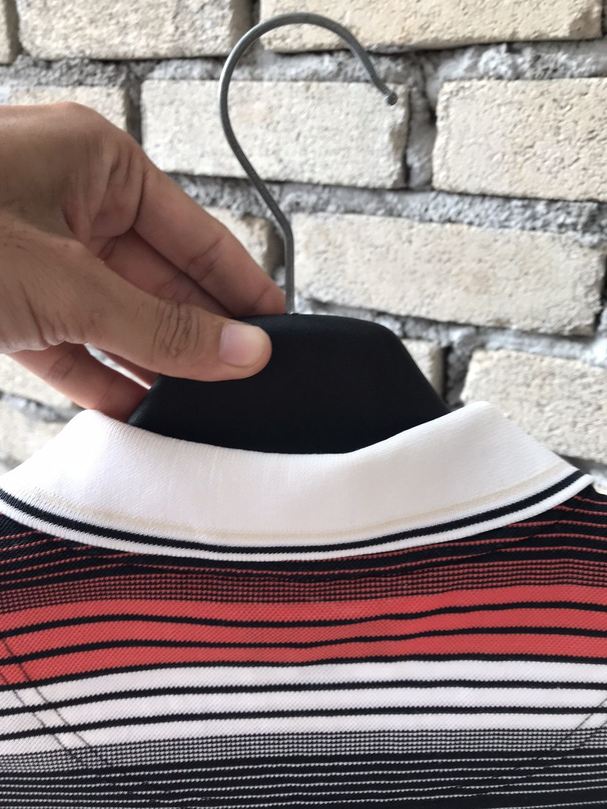 【137】 BURBERRY GOLF s Burberry Burberrys Golf Multicolour Stripe Half Zipper