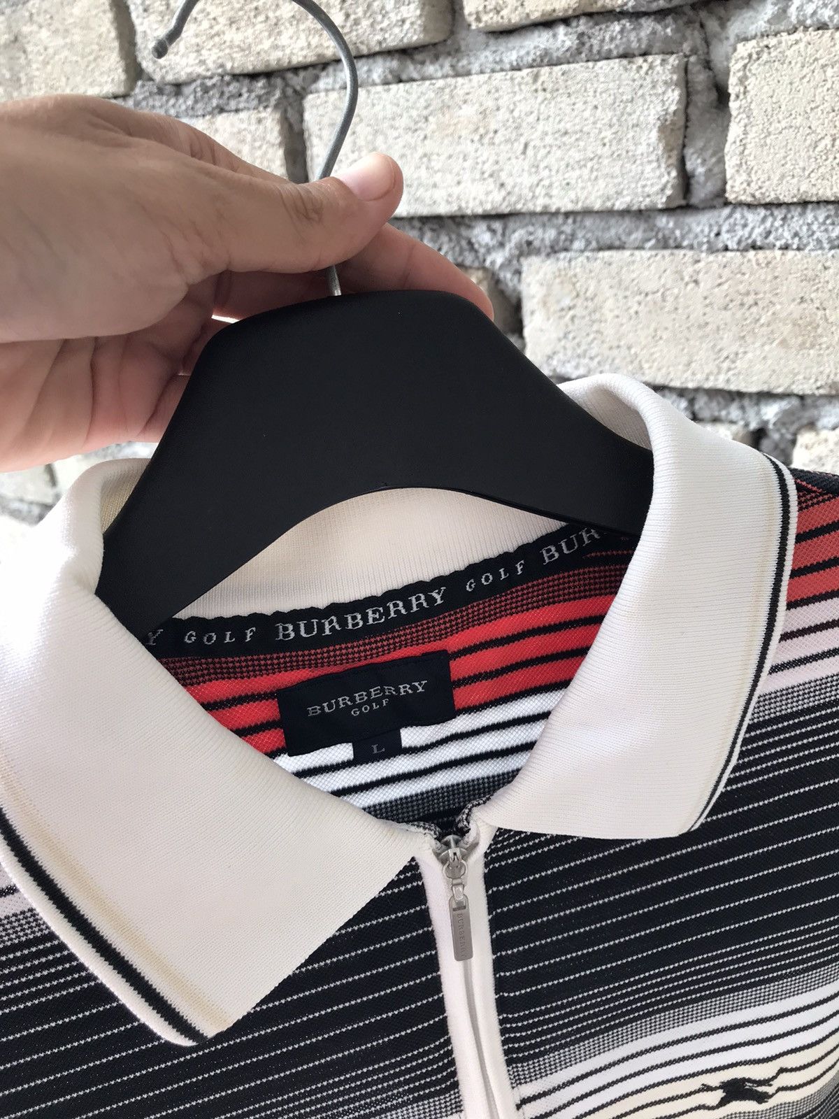 Burberry × Vintage Burberry Burberrys Golf Multicolour Stripe Half Zipper Size US L / EU 52-54 / 3 - 11 Thumbnail