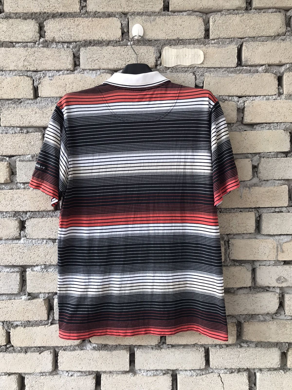 【137】 BURBERRY GOLF s Burberry Burberrys Golf Multicolour Stripe Half Zipper