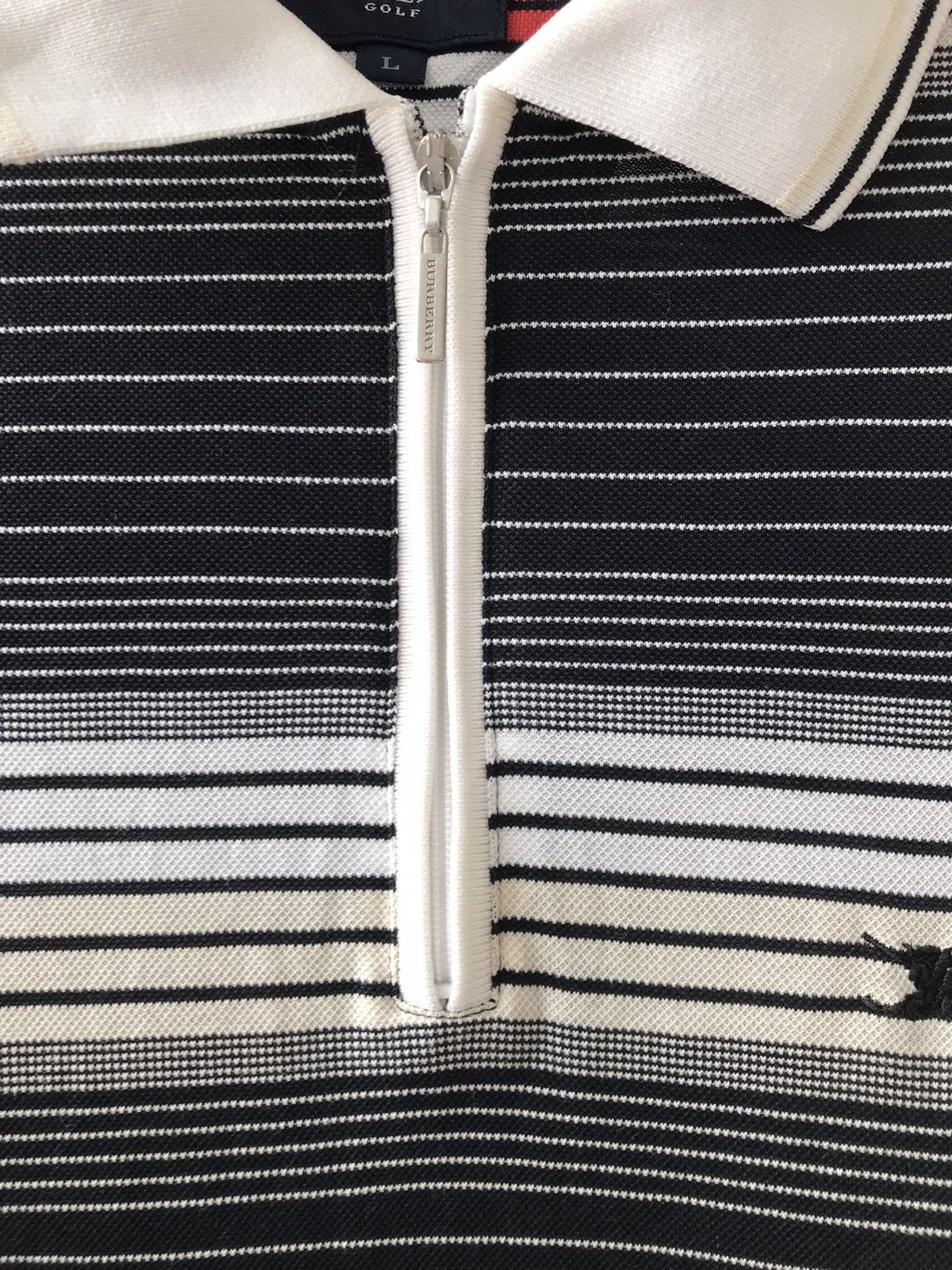 Burberry × Vintage Burberry Burberrys Golf Multicolour Stripe Half Zipper Size US L / EU 52-54 / 3 - 8 Thumbnail