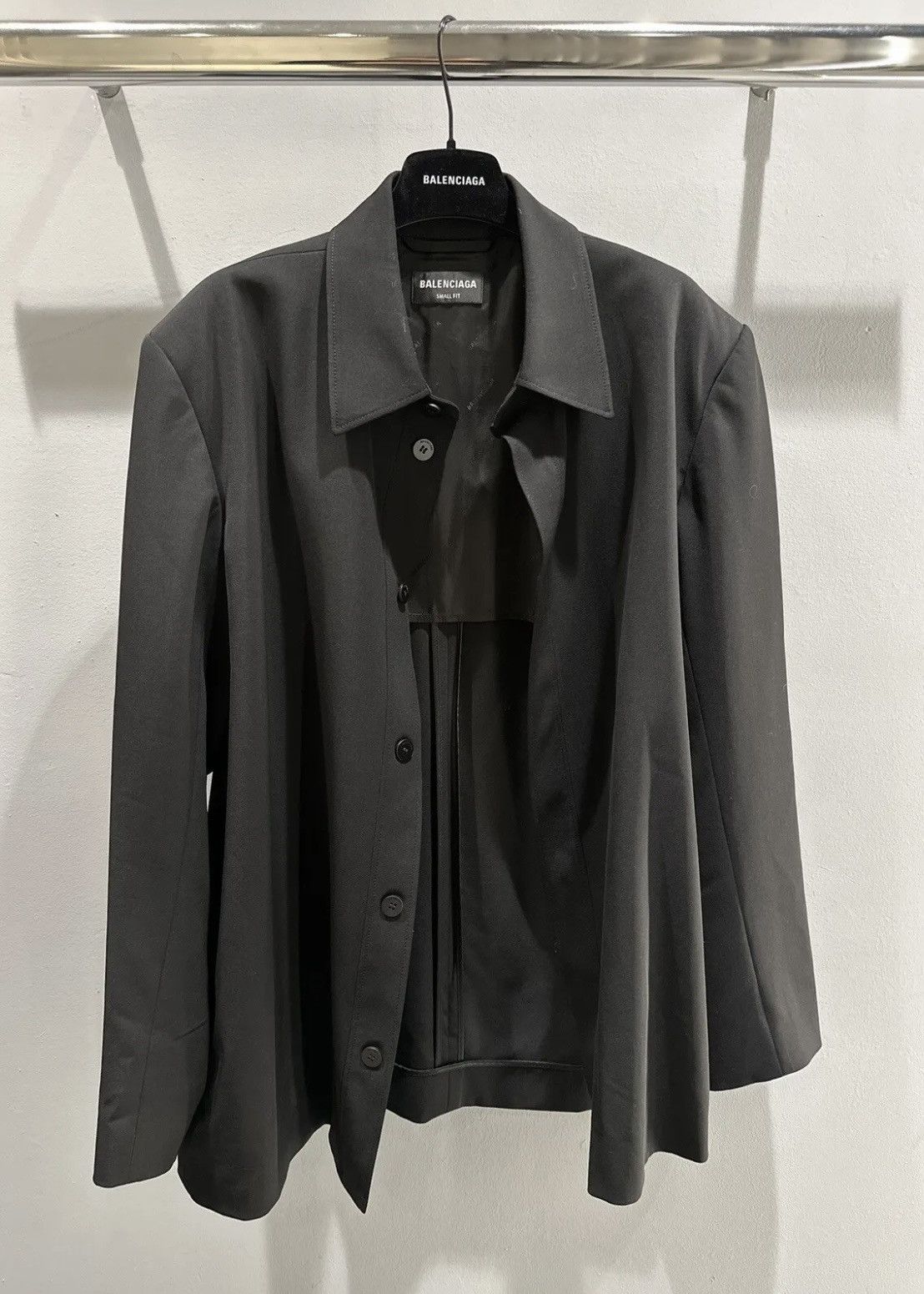 Balenciaga Employee Uniform Padded Button Down Shirt Jacket | Grailed