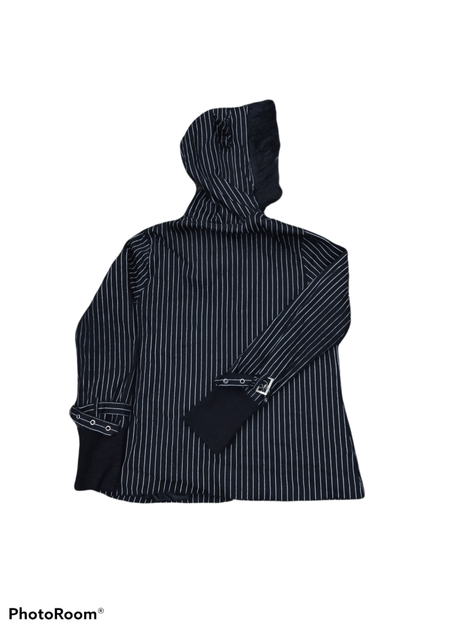 Japanese Brand DEVIL HORN BLACK STRIPE HOODIE Size US S / EU 44-46 / 1 - 2 Thumbnail