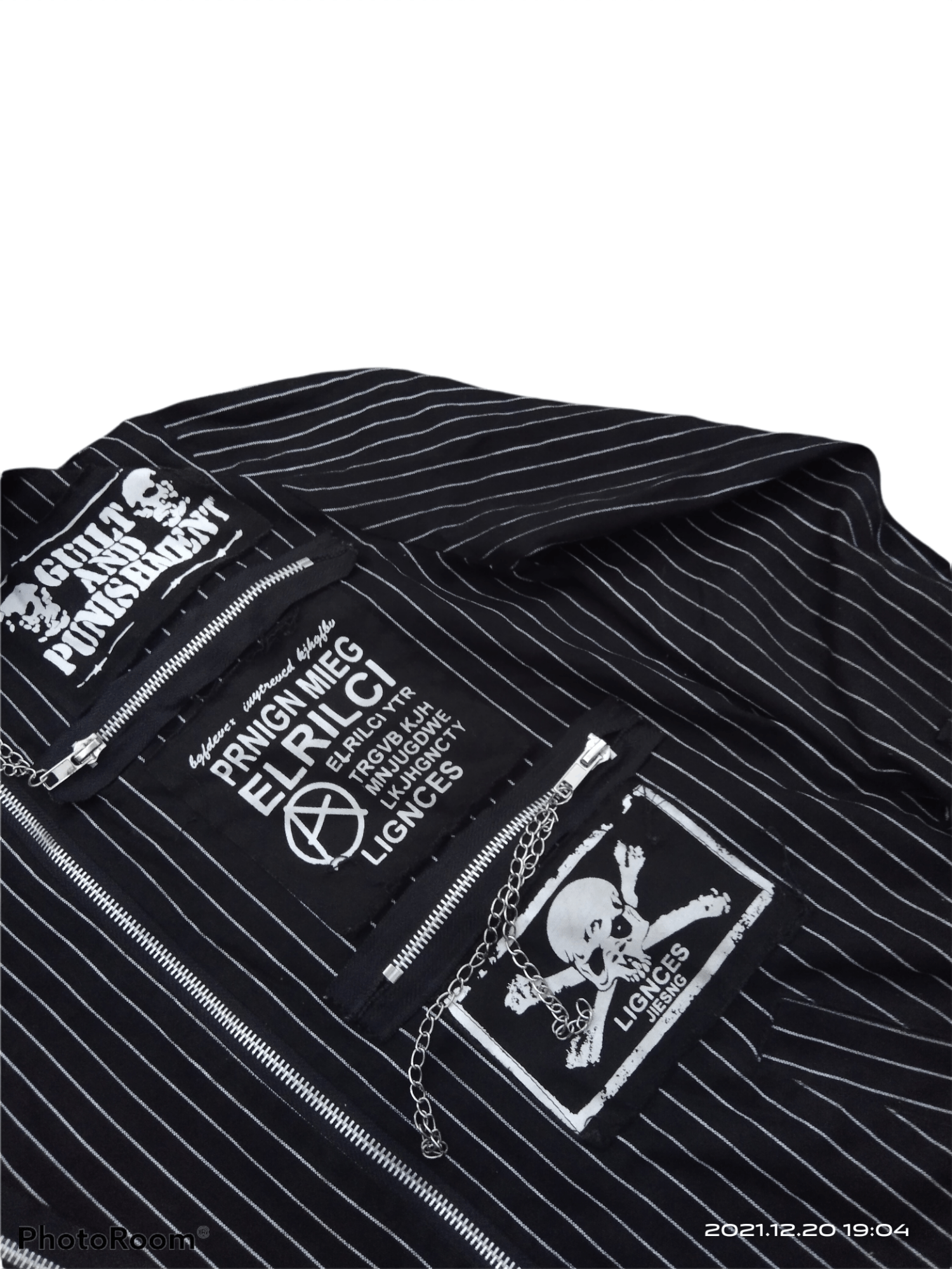 Japanese Brand DEVIL HORN BLACK STRIPE HOODIE Size US S / EU 44-46 / 1 - 4 Thumbnail