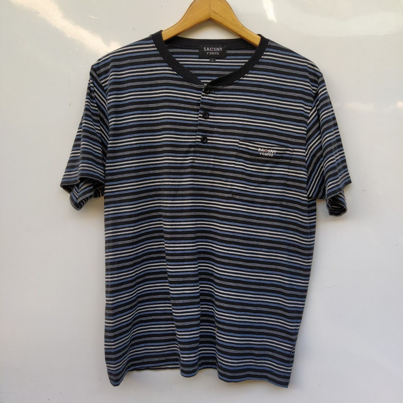 Yohji Yamamoto sacsny y’saccs by yohji yamamoto striped pocket tees Size US L / EU 52-54 / 3 - 1 Thumbnail