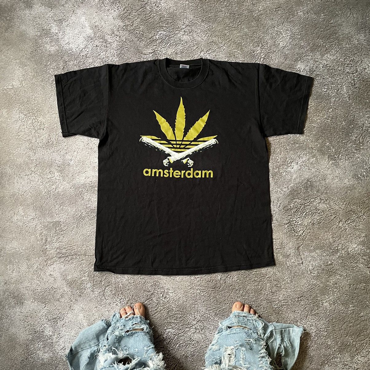 Vintage Vintage Y2K Amsterdam Graphic Tee Black Oversized Faded XL Size US XL / EU 56 / 4 - 1 Thumbnail