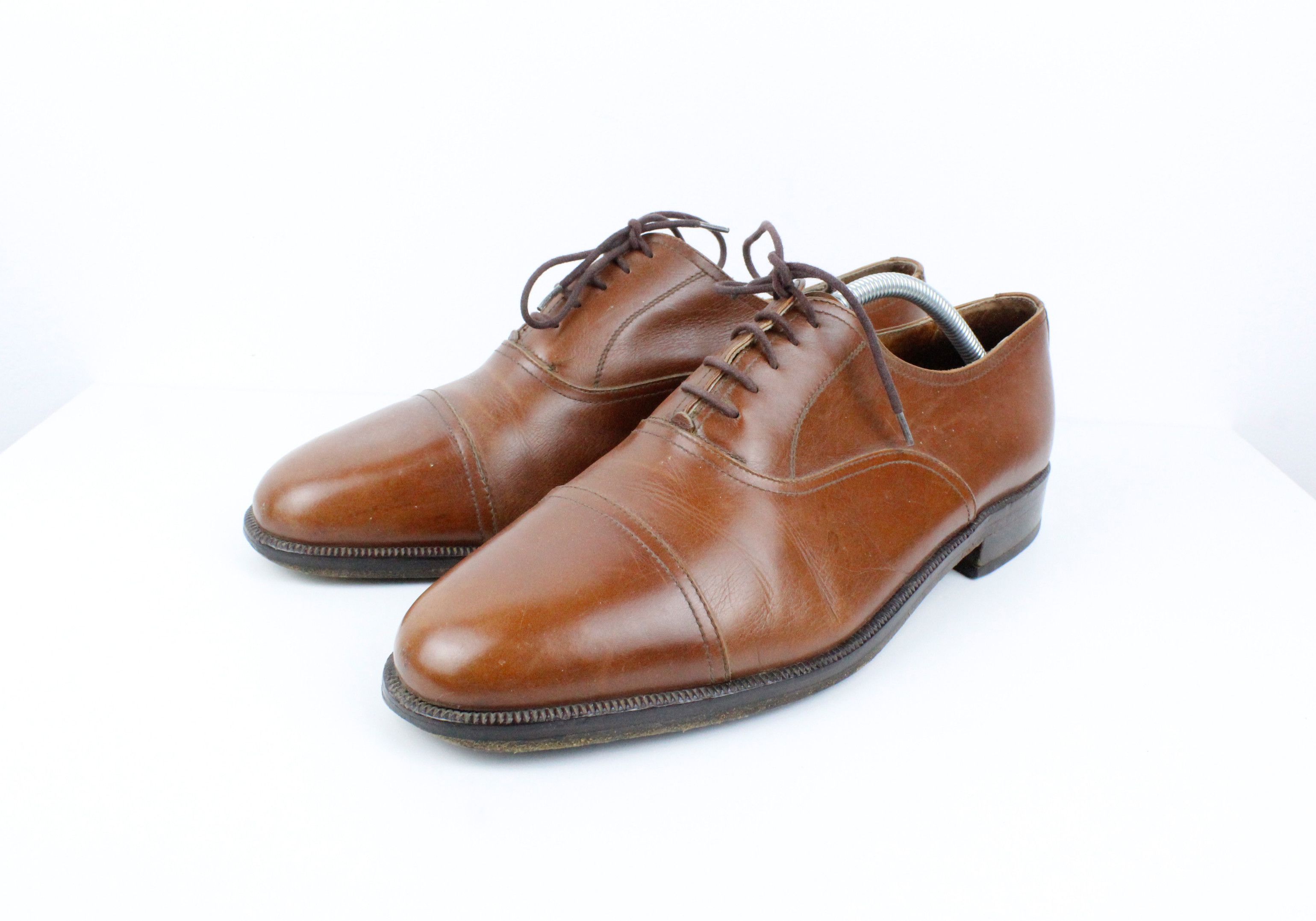 Bally × Vintage Vintage Bally Brown Leather Derby Shoes Size US 12 / EU 45 - 1 Thumbnail