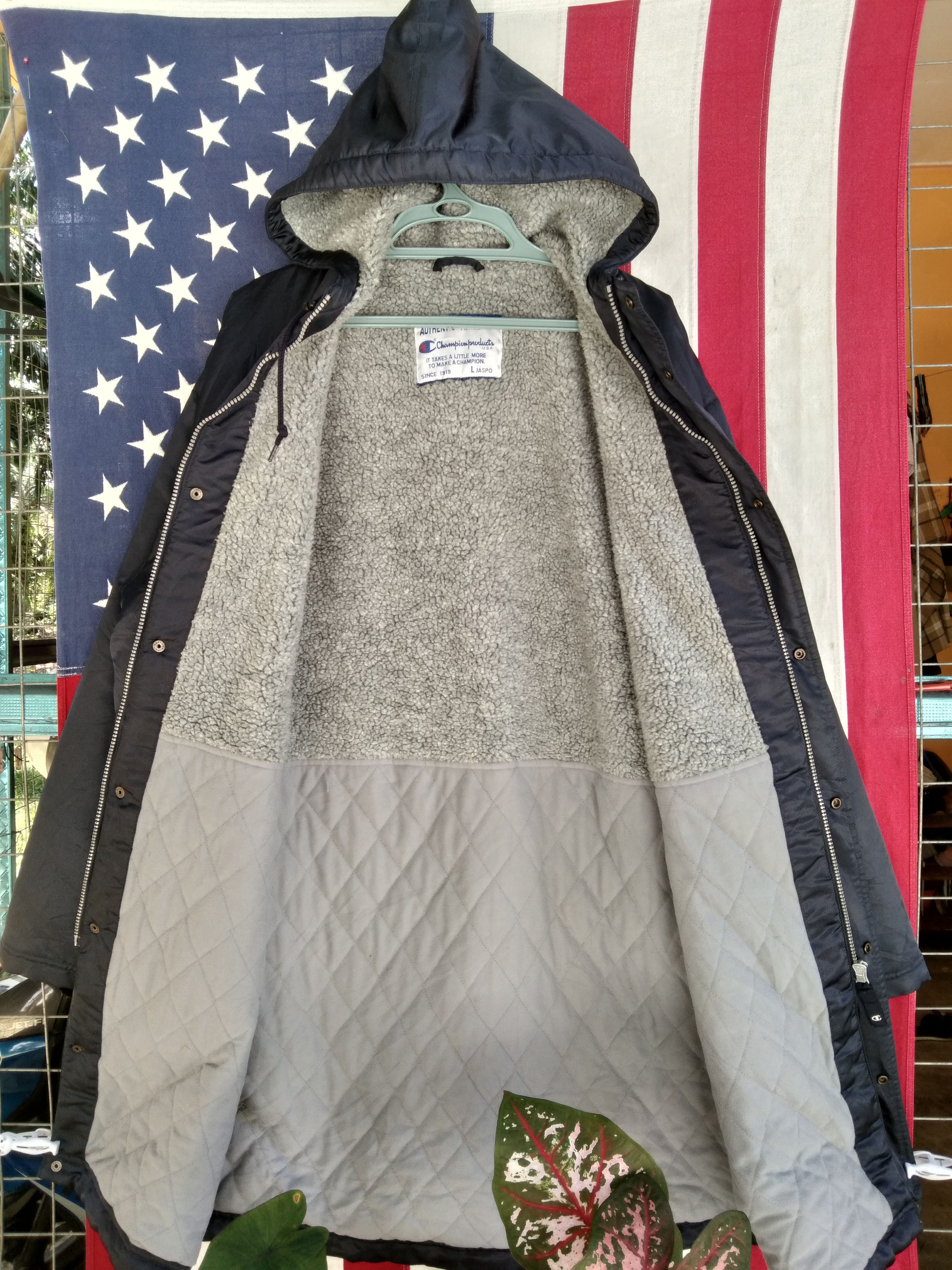 Champion × Sports Specialties × Vintage CHAMPION HOODIE SHERPA PARKA LONG JACKET BIG LOGO Size US L / EU 52-54 / 3 - 3 Thumbnail