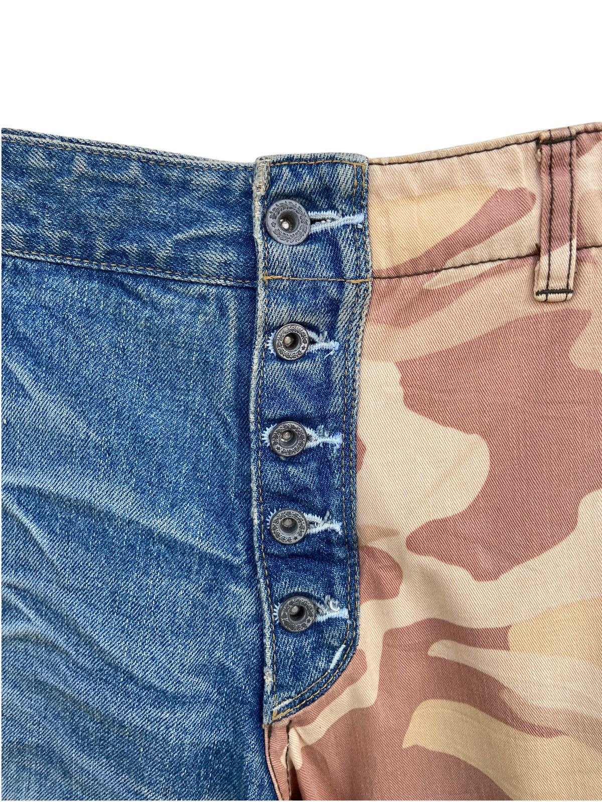Japanese Brand Maison Conception Libre Denim Mix Camo Pant Size US 31 - 4 Thumbnail