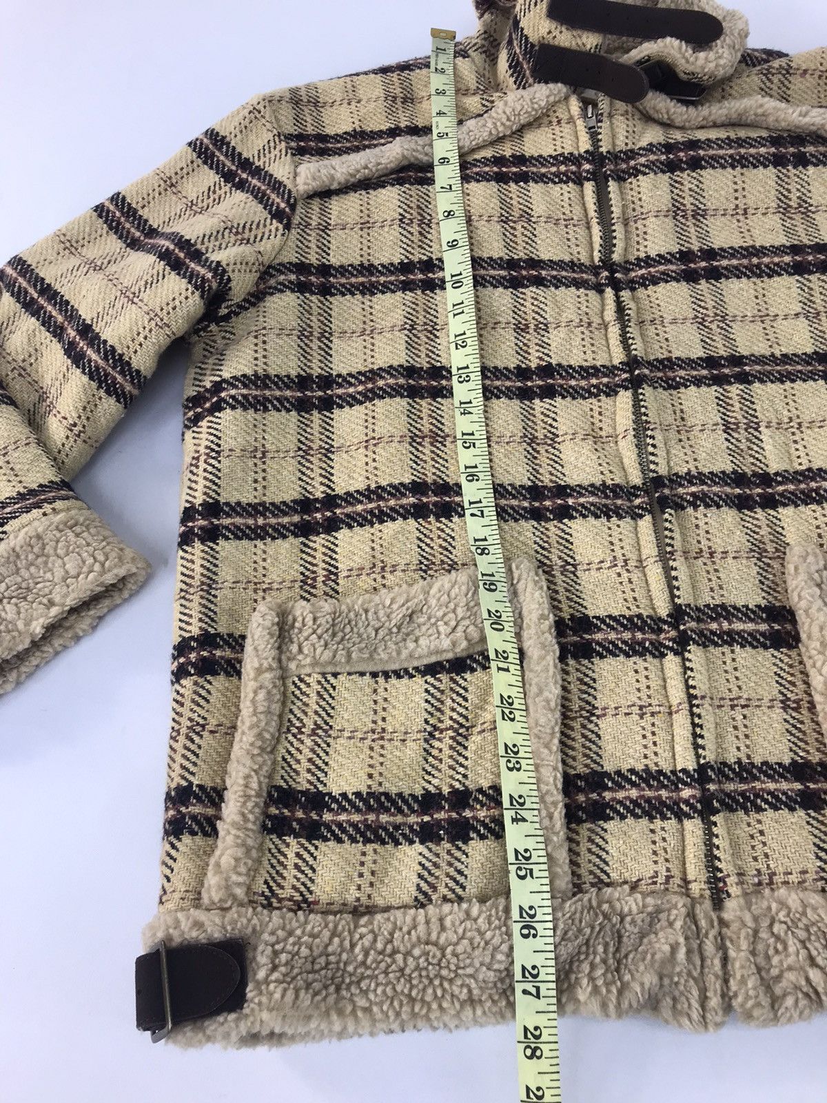 Aztech Mountain × Japanese Brand Good Deal Plaid Checked Sherpa Jacket Wool K463j Size L / US 10 / IT 46 - 10 Thumbnail
