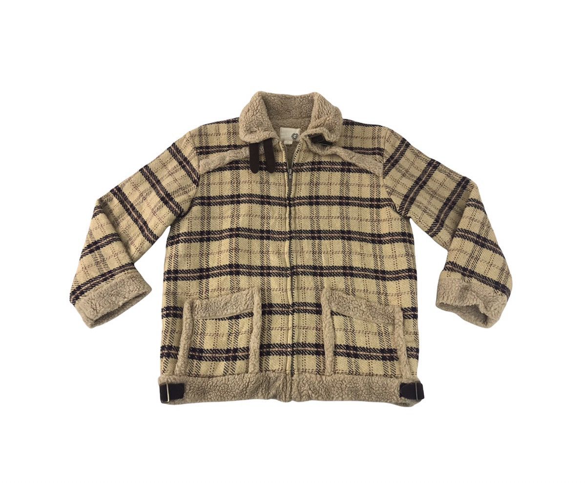 Aztech Mountain × Japanese Brand Good Deal Plaid Checked Sherpa Jacket Wool K463j Size L / US 10 / IT 46 - 1 Thumbnail