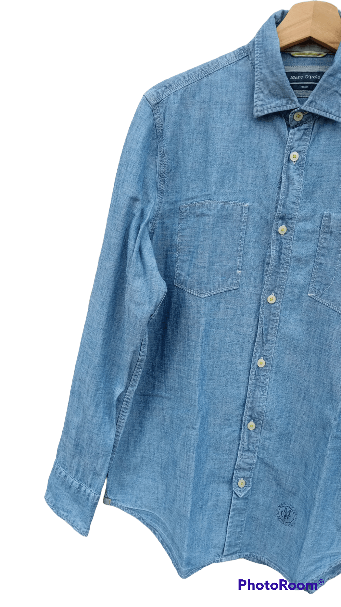 Indigo × Japanese Brand × Marc O'Polo 🔥🔥Marc O'Polo Indigo Pullover Chambray Shirt Size US M / EU 48-50 / 2 - 9 Thumbnail