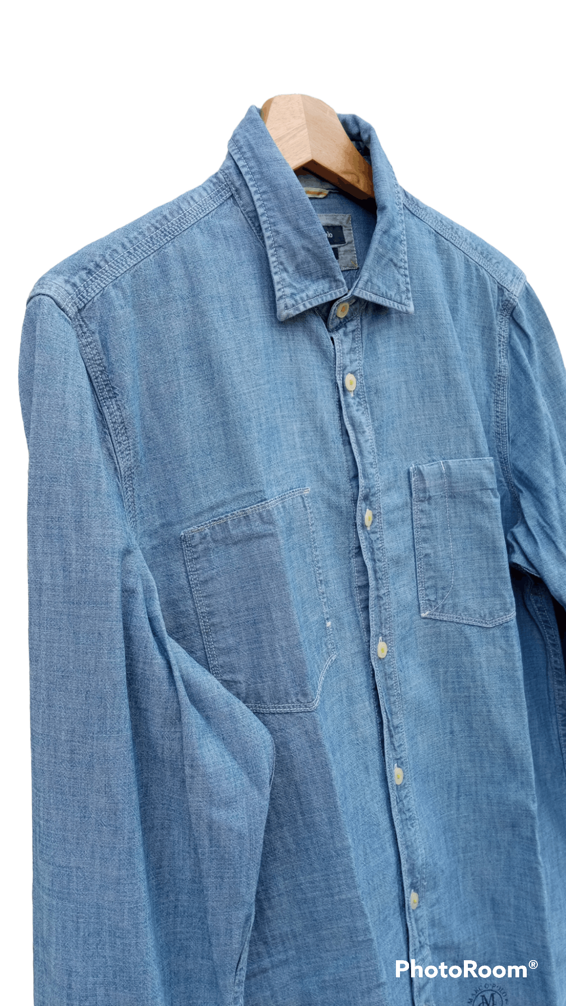 Indigo × Japanese Brand × Marc O'Polo 🔥🔥Marc O'Polo Indigo Pullover Chambray Shirt Size US M / EU 48-50 / 2 - 6 Thumbnail