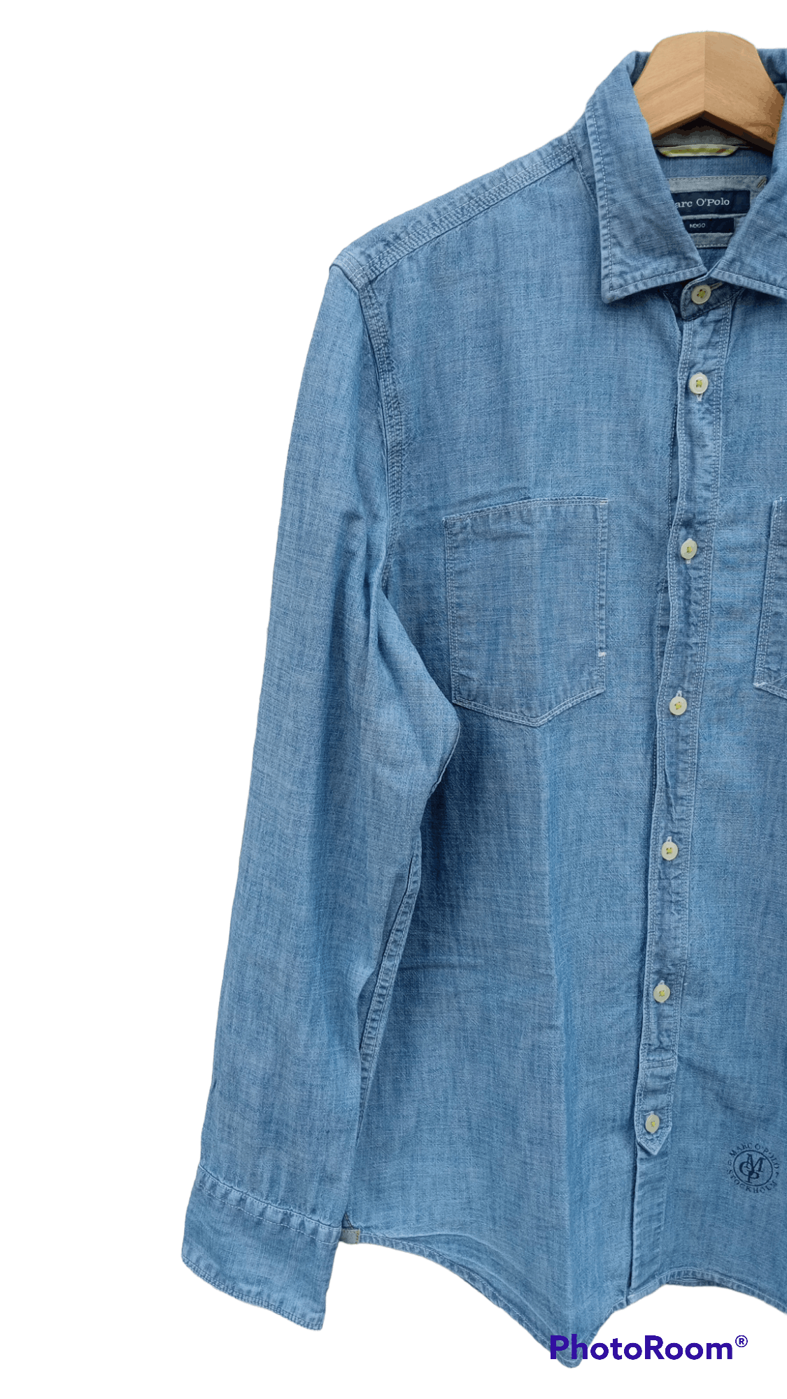Indigo × Japanese Brand × Marc O'Polo 🔥🔥Marc O'Polo Indigo Pullover Chambray Shirt Size US M / EU 48-50 / 2 - 4 Thumbnail