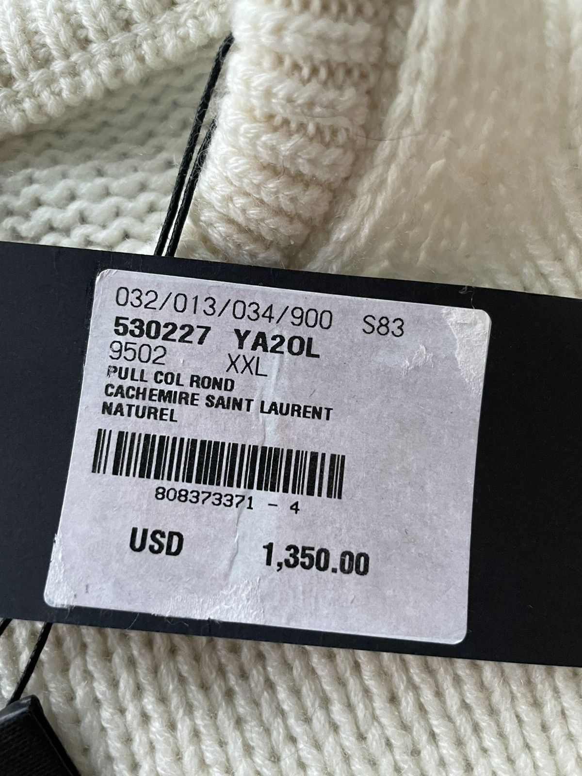 Hedi Slimane × Saint Laurent Paris × Yves Saint Laurent Rare $1,550Value Sold Out Limited Leather Patch Wool Sweater Size M / US 6-8 / IT 42-44 - 3 Thumbnail