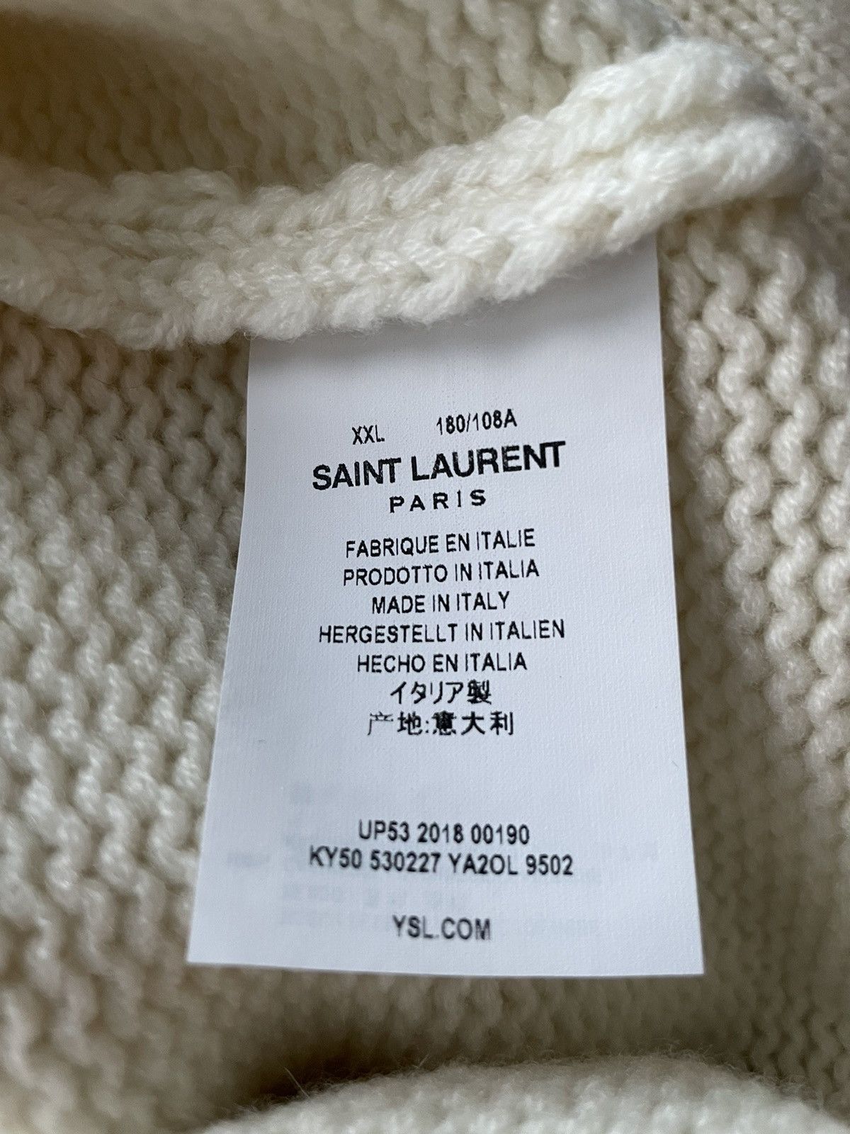 Hedi Slimane × Saint Laurent Paris × Yves Saint Laurent Rare $1,550Value Sold Out Limited Leather Patch Wool Sweater Size M / US 6-8 / IT 42-44 - 21 Thumbnail