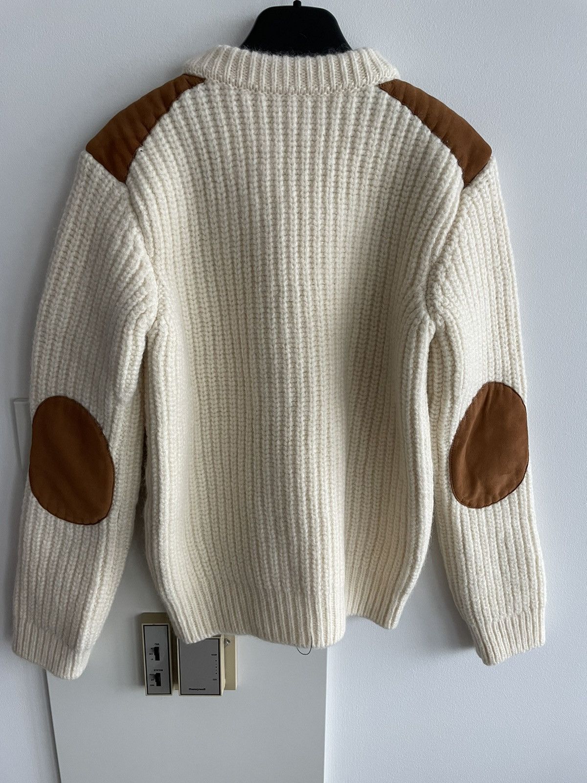 Hedi Slimane × Saint Laurent Paris × Yves Saint Laurent Rare $1,550Value Sold Out Limited Leather Patch Wool Sweater Size M / US 6-8 / IT 42-44 - 9 Thumbnail