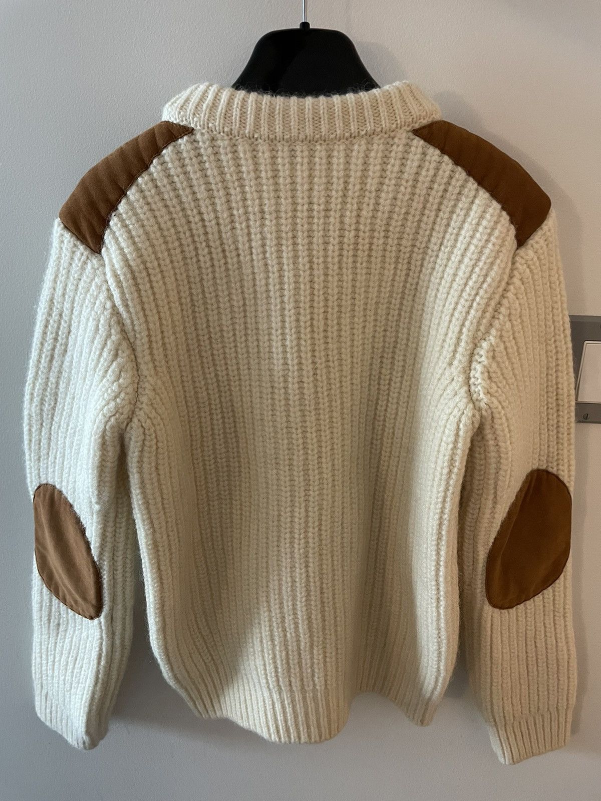 Hedi Slimane × Saint Laurent Paris × Yves Saint Laurent Rare $1,550Value Sold Out Limited Leather Patch Wool Sweater Size M / US 6-8 / IT 42-44 - 17 Thumbnail