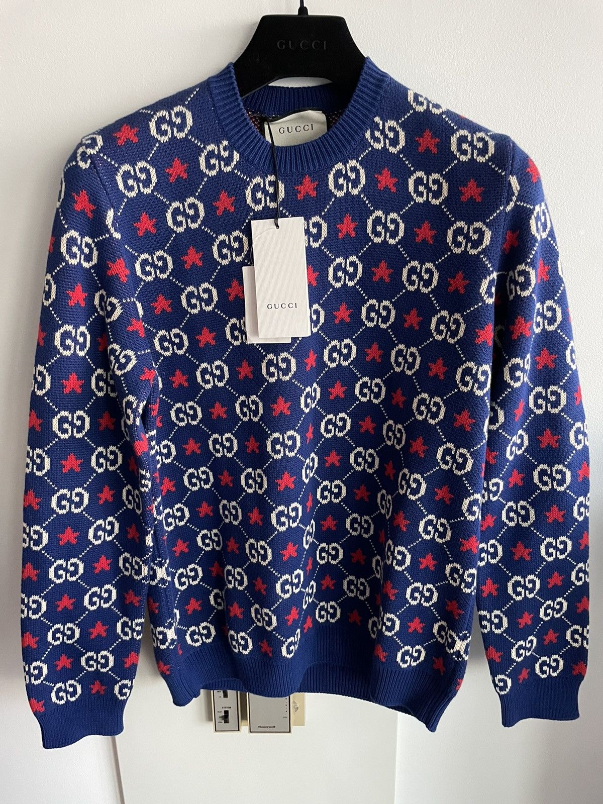 Gucci $2,500 Value NEW Rare Runway Brand NEW GG Logo Star Sweater Size US M / EU 48-50 / 2 - 14 Thumbnail