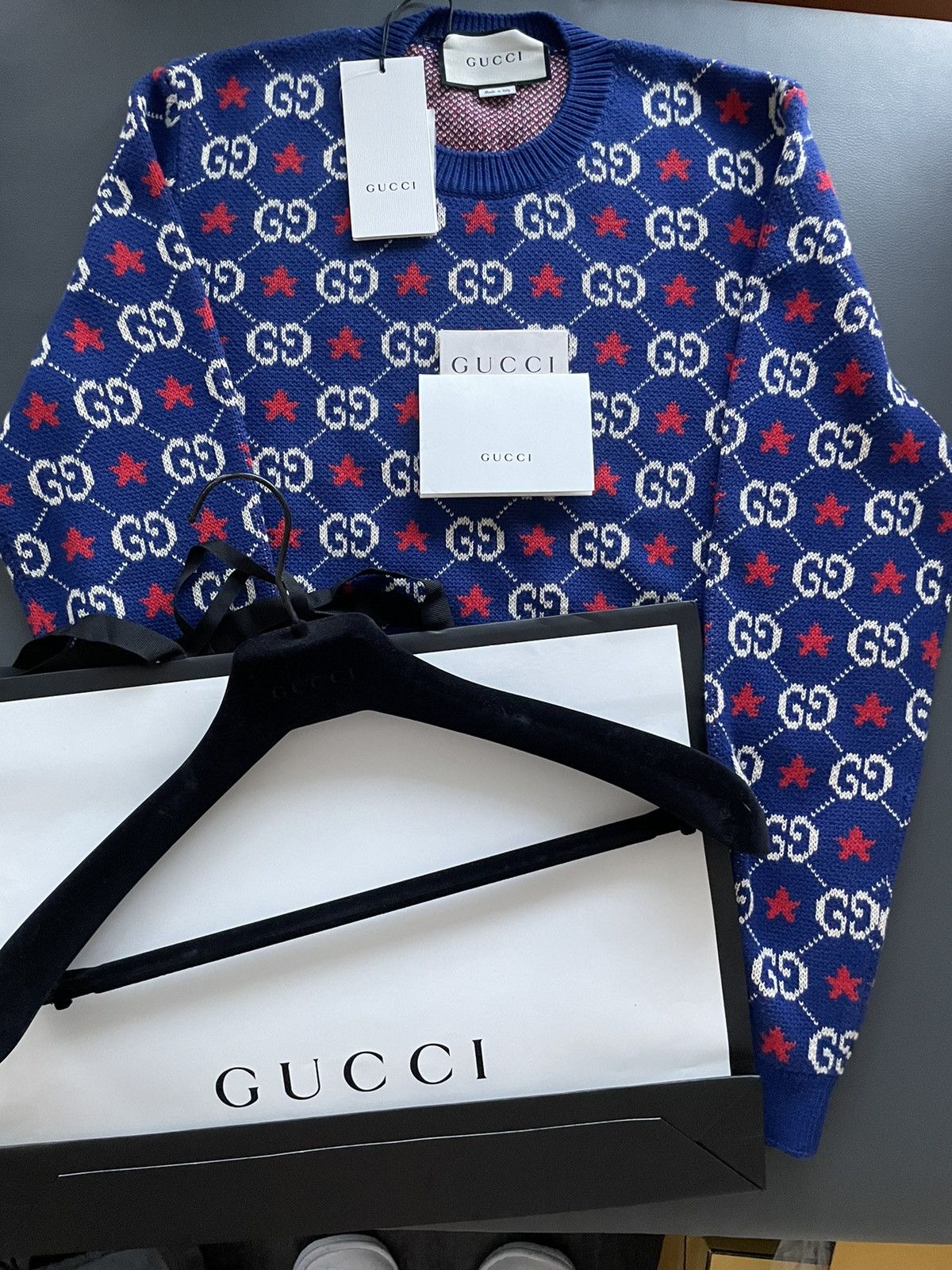 Gucci $2,500 Value NEW Rare Runway Brand NEW GG Logo Star Sweater Size US M / EU 48-50 / 2 - 2 Thumbnail