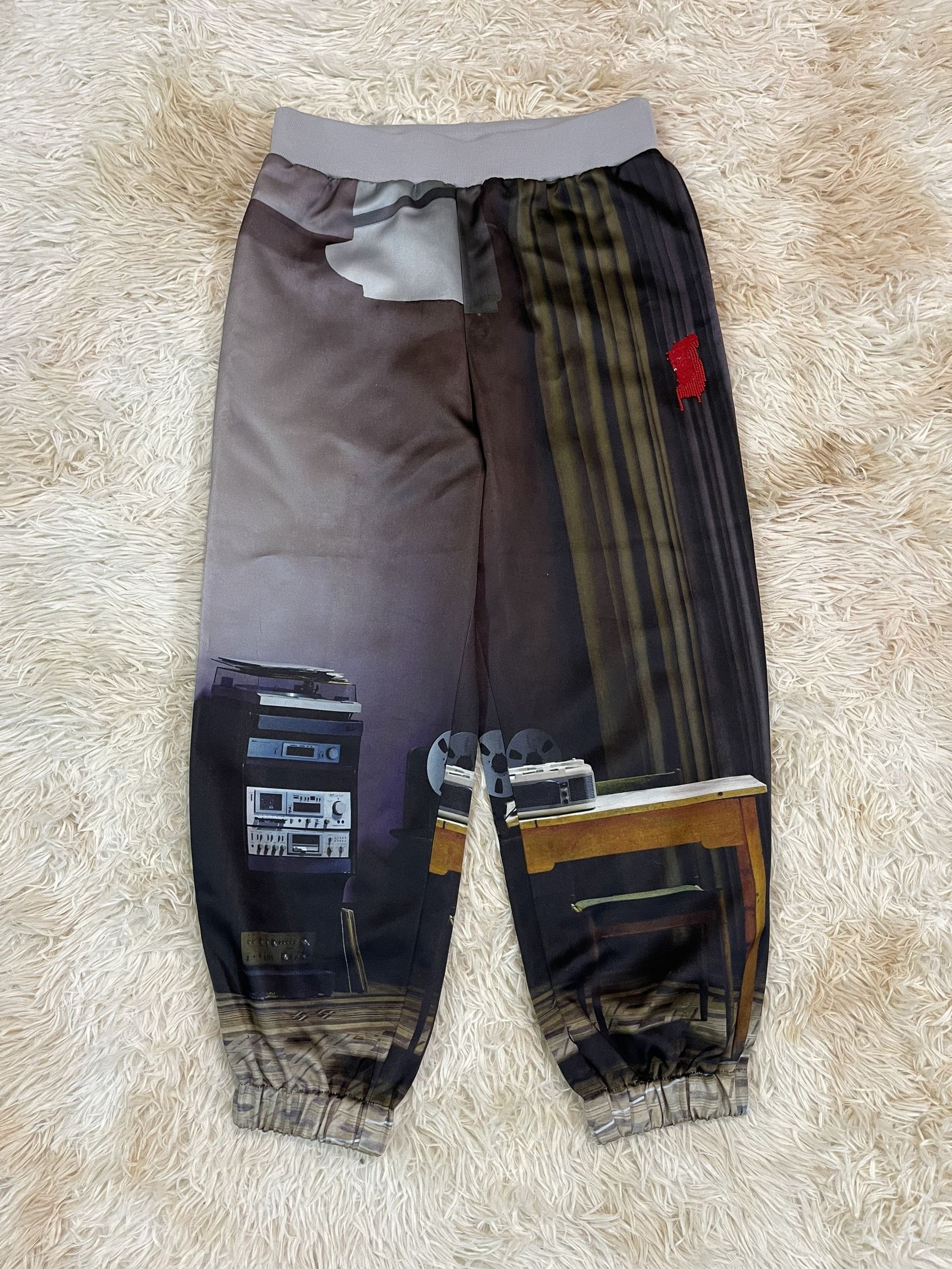 image of Undercover S/s2021 Stereo Satin Track Pants in Grey, Men's (Size 32)