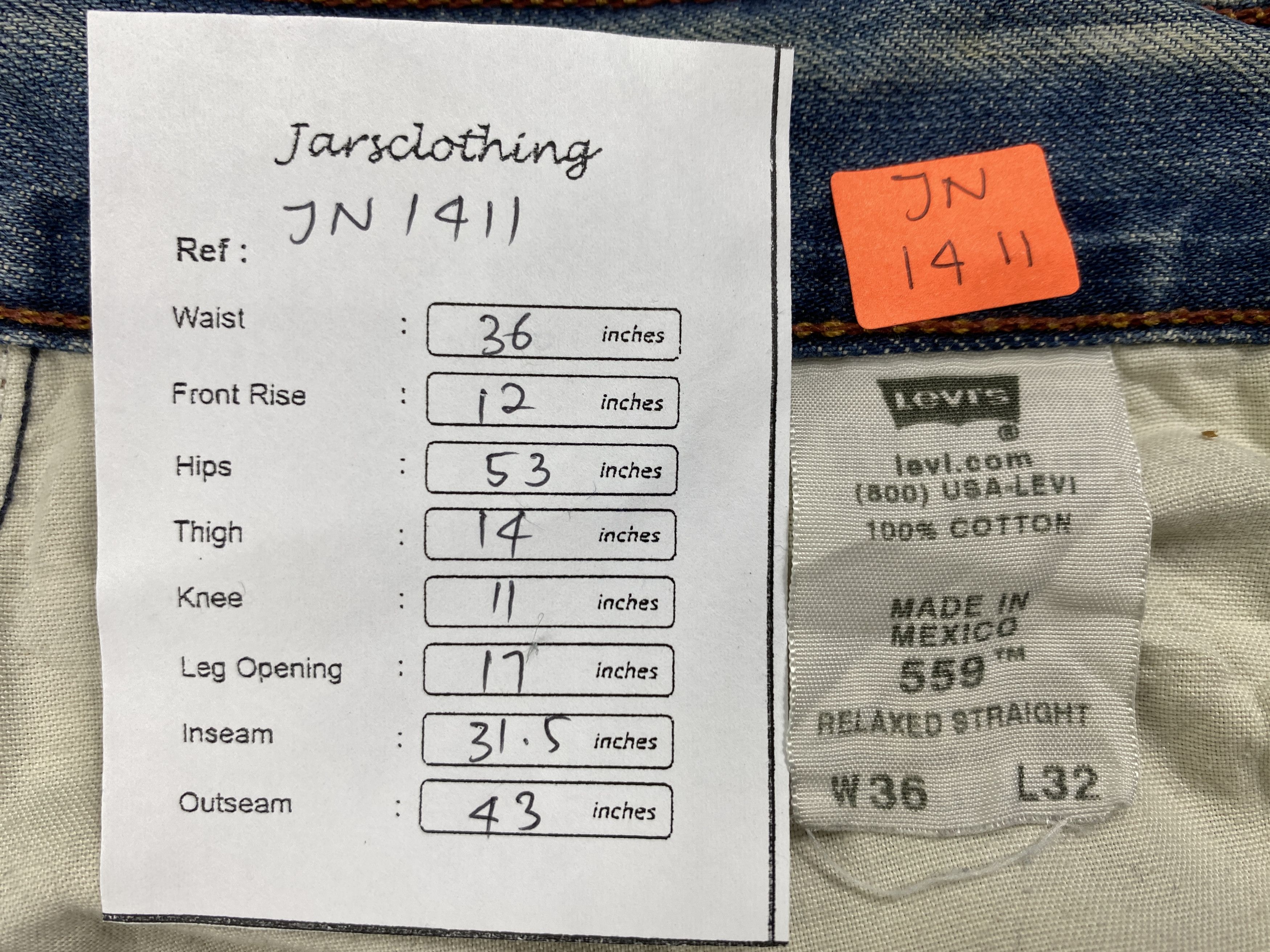 Levi's Faded Blue Vintage Levi's 559 Jeans 36x31.5 Denim -JN1411 Size US 36 / EU 52 - 8 Thumbnail