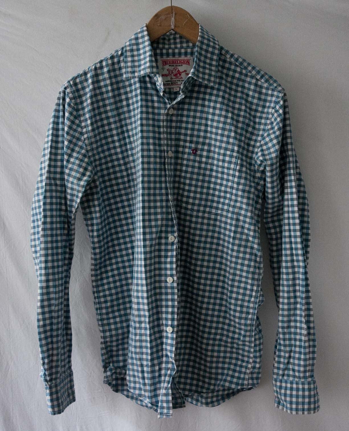 True Religion * True Religion Shirt Blue Plaid Size M | Grailed