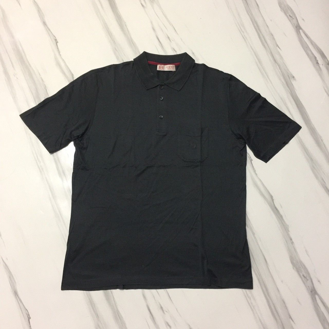 image of Loewe Small Embroidered Logo Polo Shirt in Black, Men's (Size 2XL)