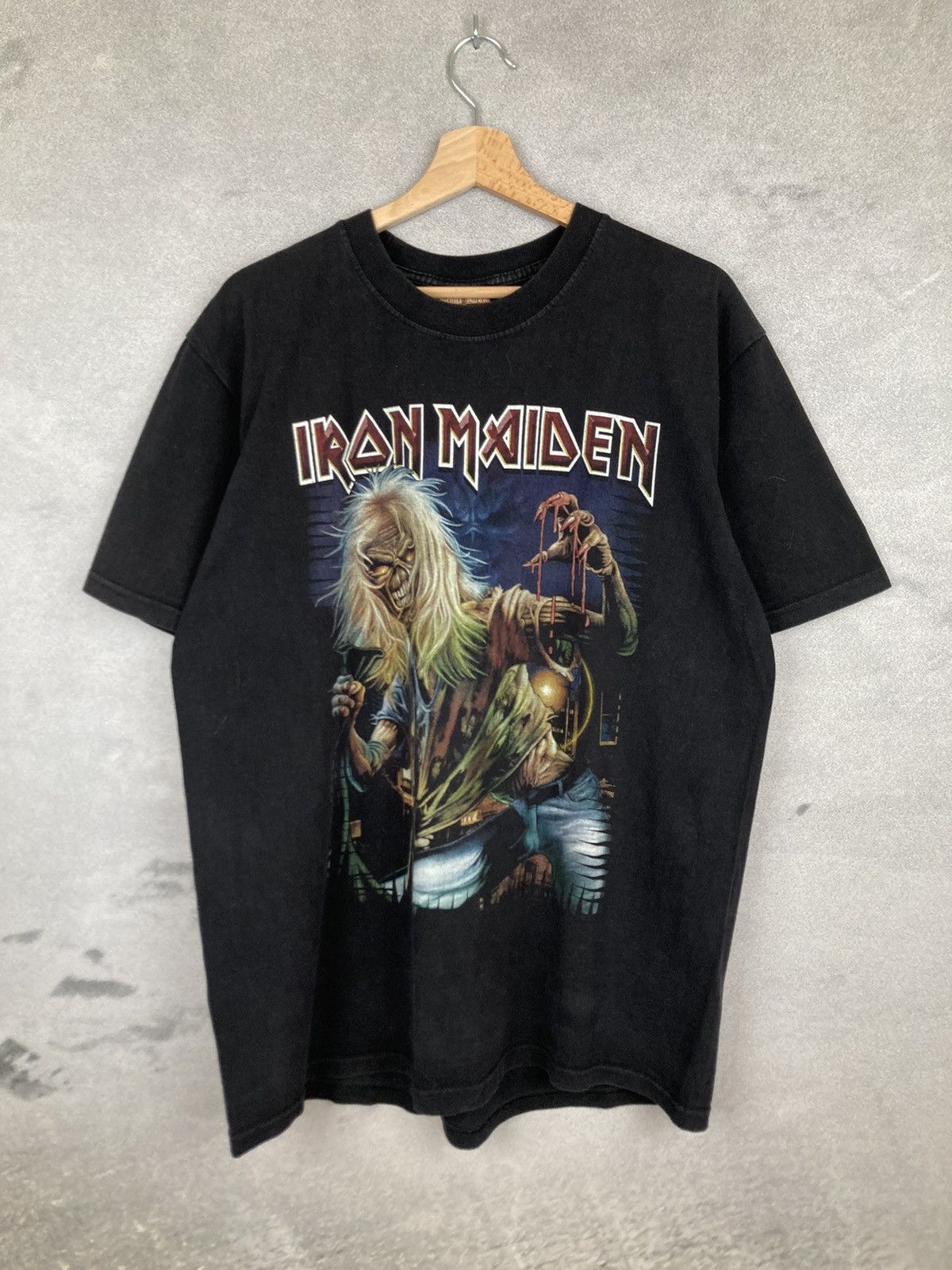 IRON MAIDEN Iron Maiden Band T-shirt Band T Men's XL size unclear black type Vintage Second Hand