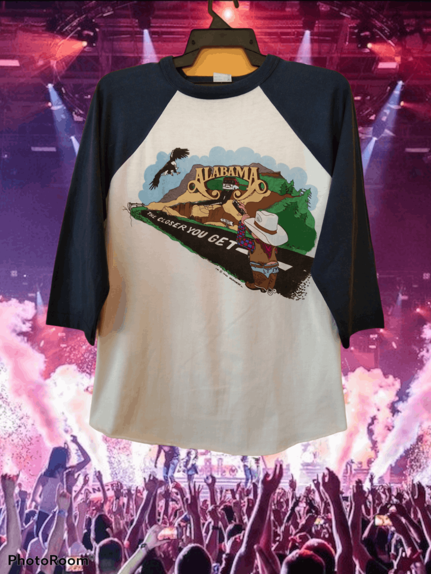 image of Band Tees x Rock Band Vintage 83 Alabama The Closer You Get in White, Men's (Size Large)
